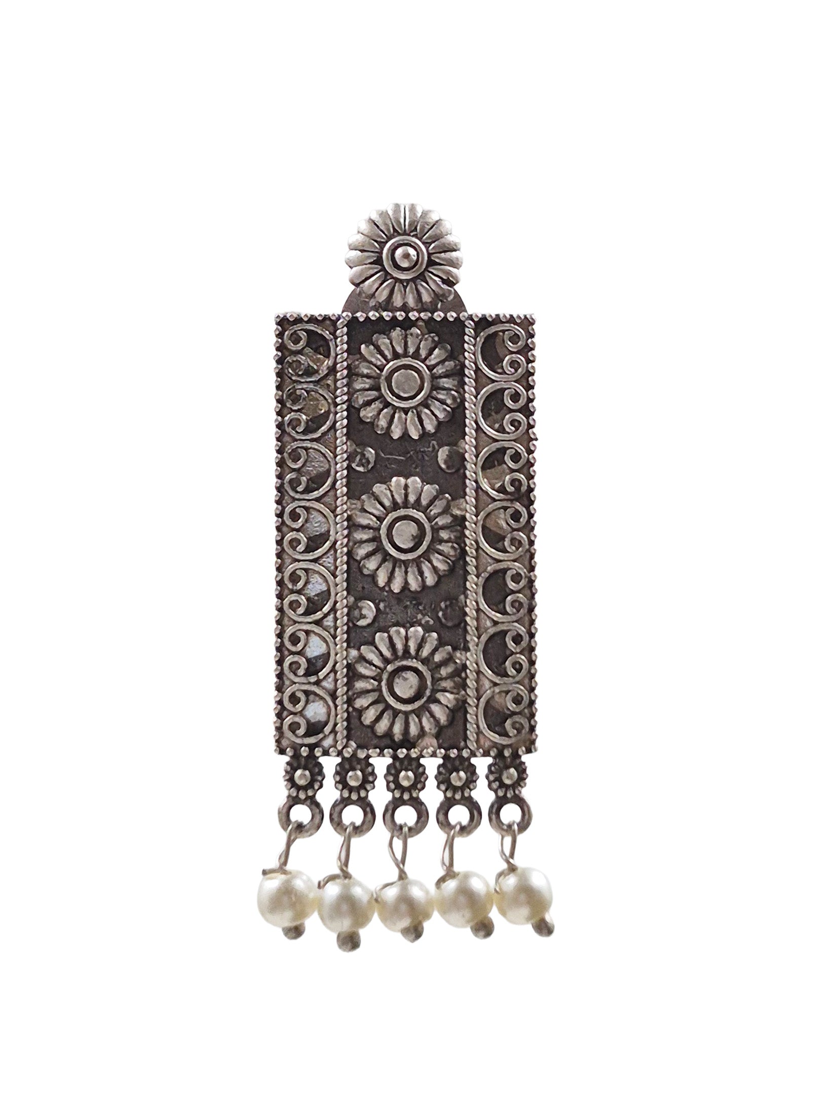 ZIVA SILVER LOOKALIKE DANGLER EARRINGS