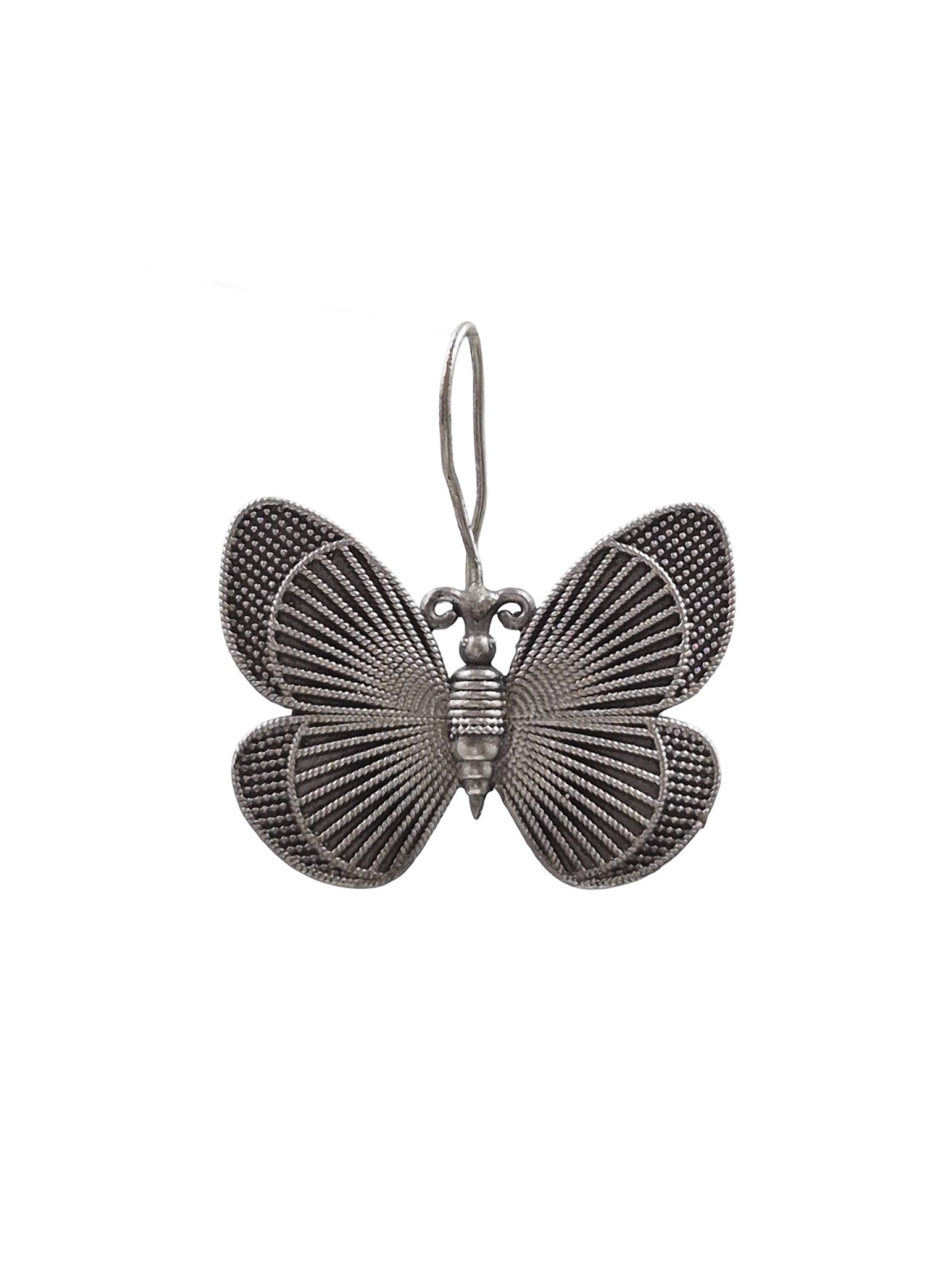 BUTTERFLY SILVER LOOKALIKE STUD EARRINGS