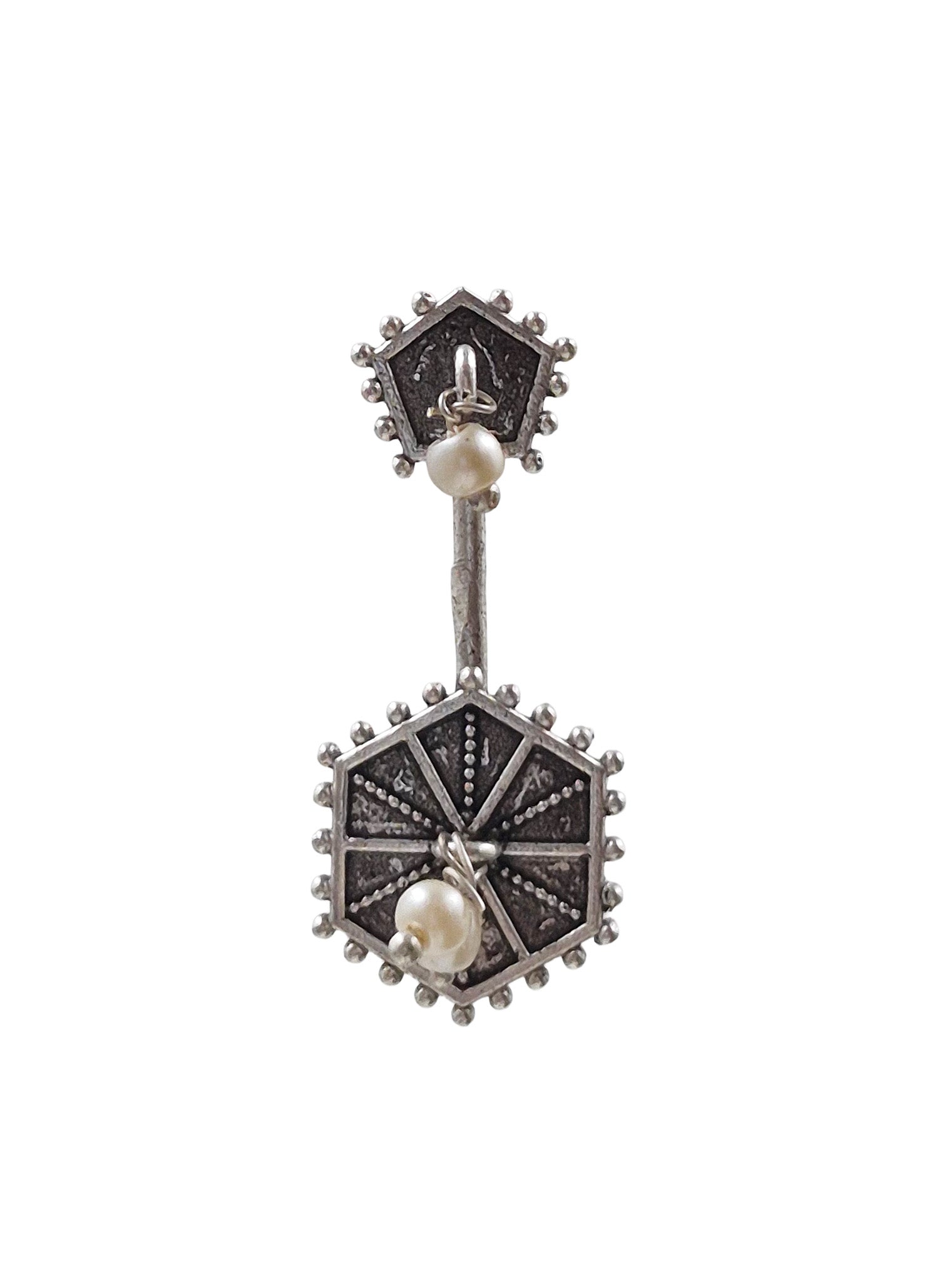 KHANAK SILVER LOOKALIKE STUD EARRINGS