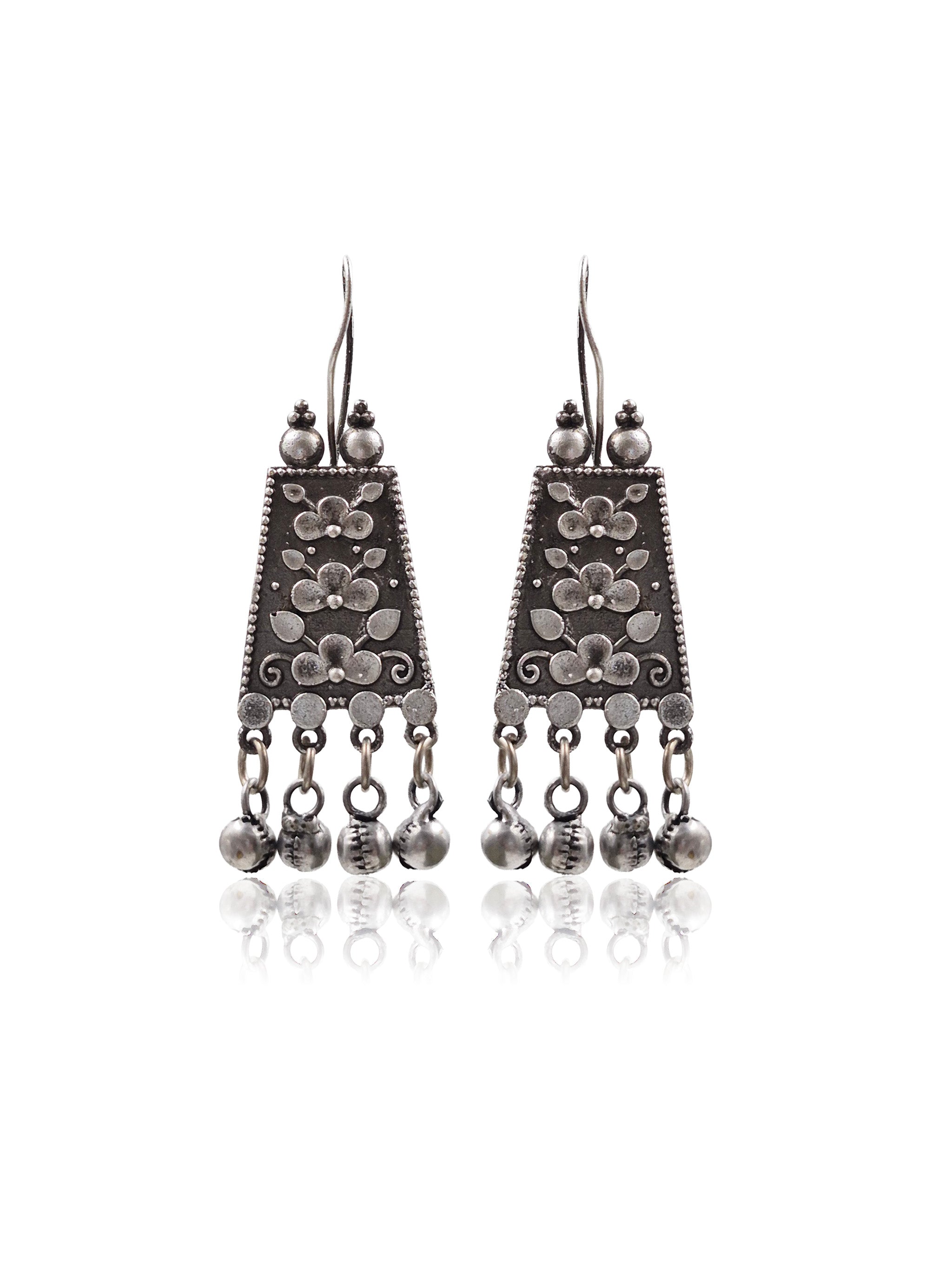 SWARA SILVER LOOKALIKE DANGLER EARRINGS