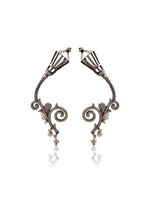 Load image into Gallery viewer, VINTAGE LAMP SILVER LOOKALIKE STUD EARRINGS