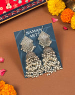 Load image into Gallery viewer, Oxidised jhumka earrings from Rakhi Gift Hamper - Naman Arts