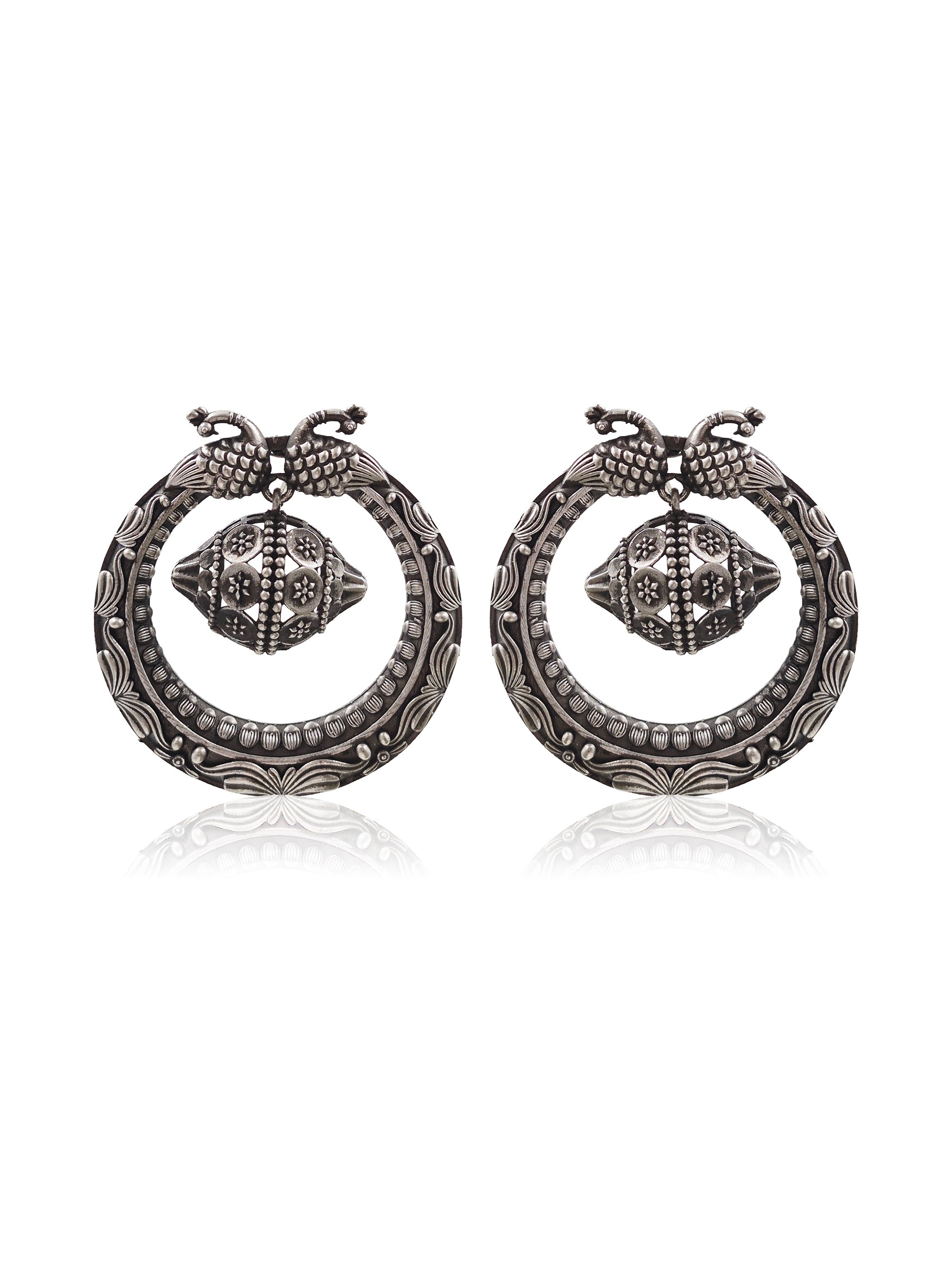 MAYURI SILVER LOOKALIKE DANGLER EARRINGS