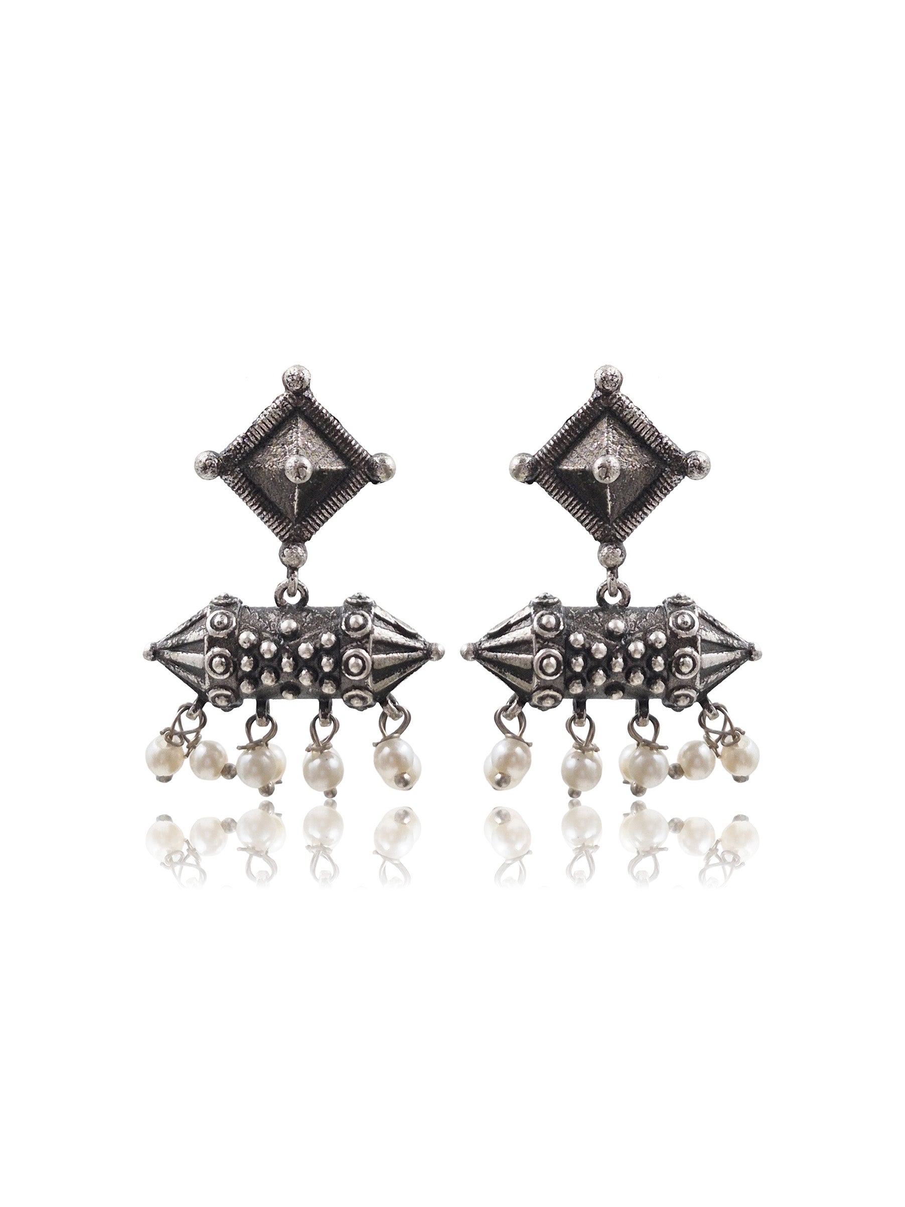 DHARA SILVER LOOKALIKE STUD EARRINGS