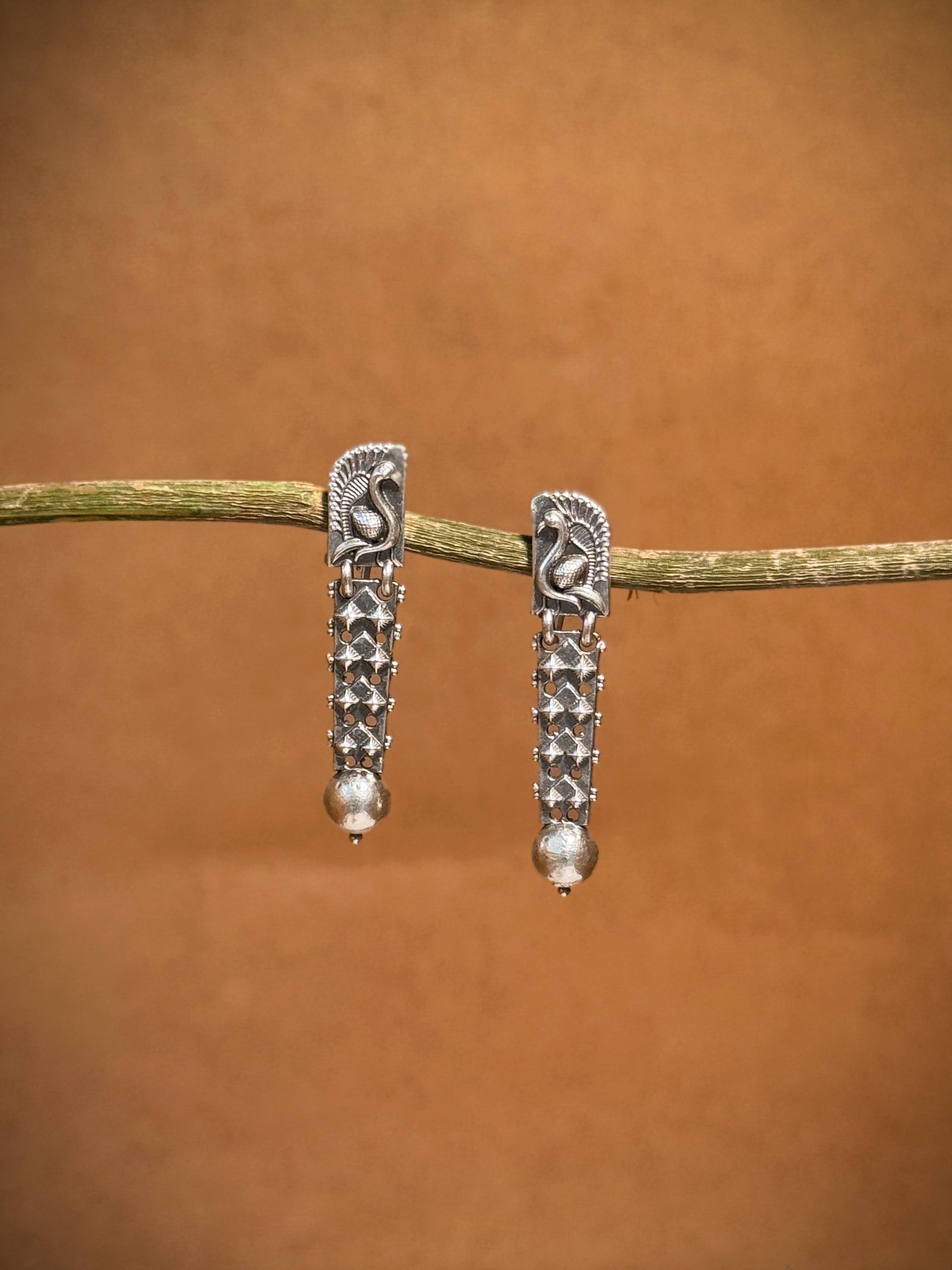 MISTY SILVER LOOKALIKE DANGLER EARRINGS