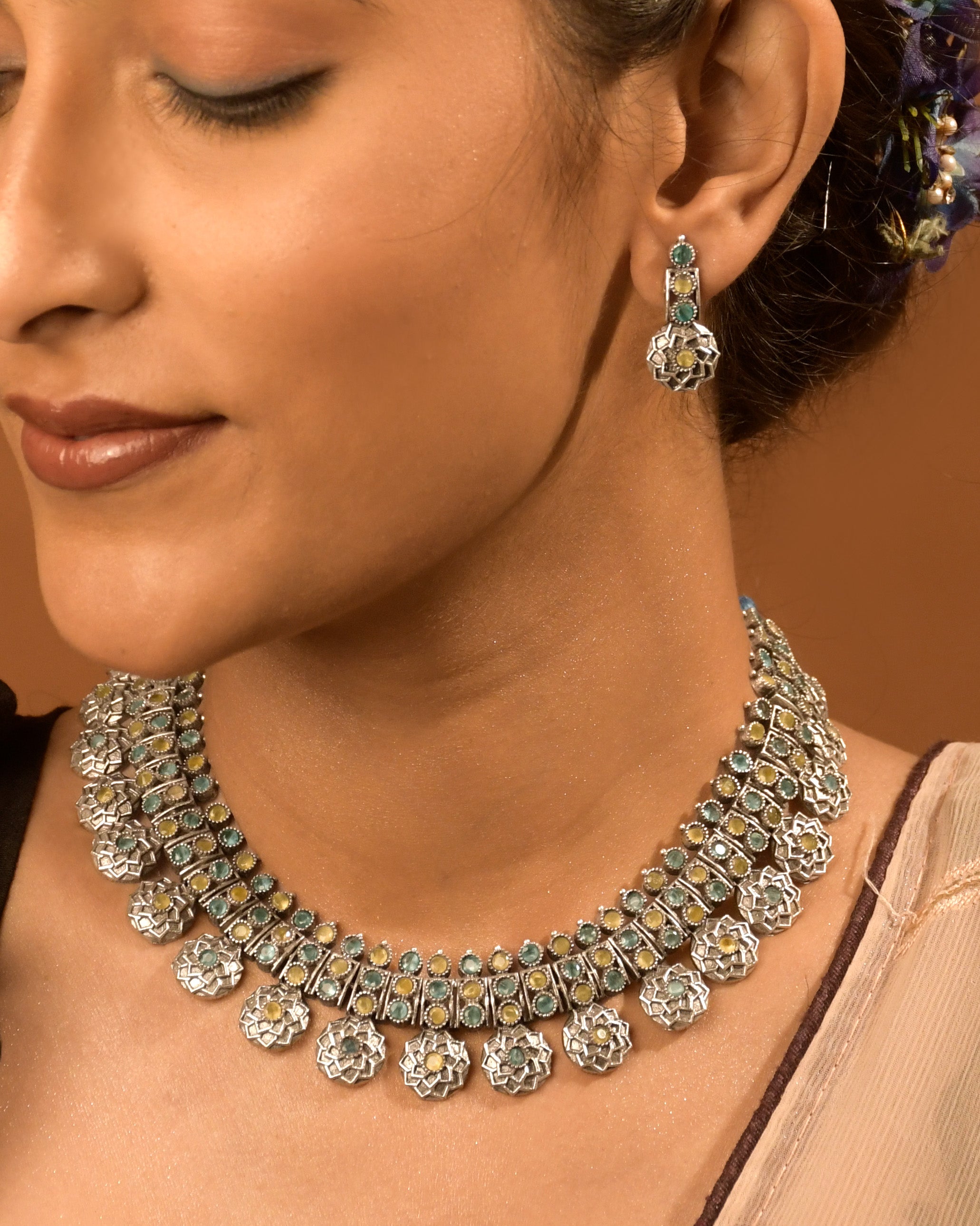 Prisha Stone Necklace Set