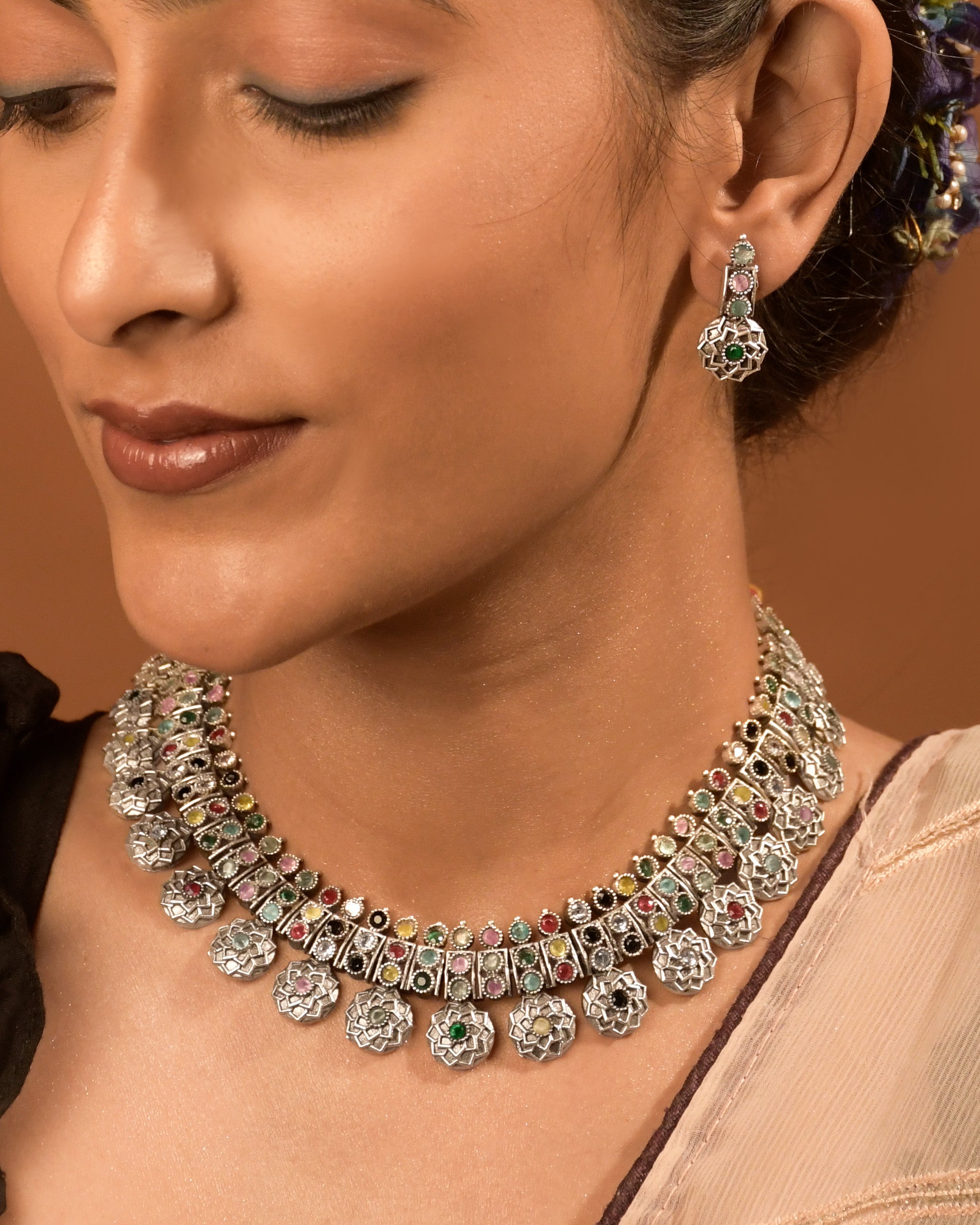 Prisha Stone Necklace Set