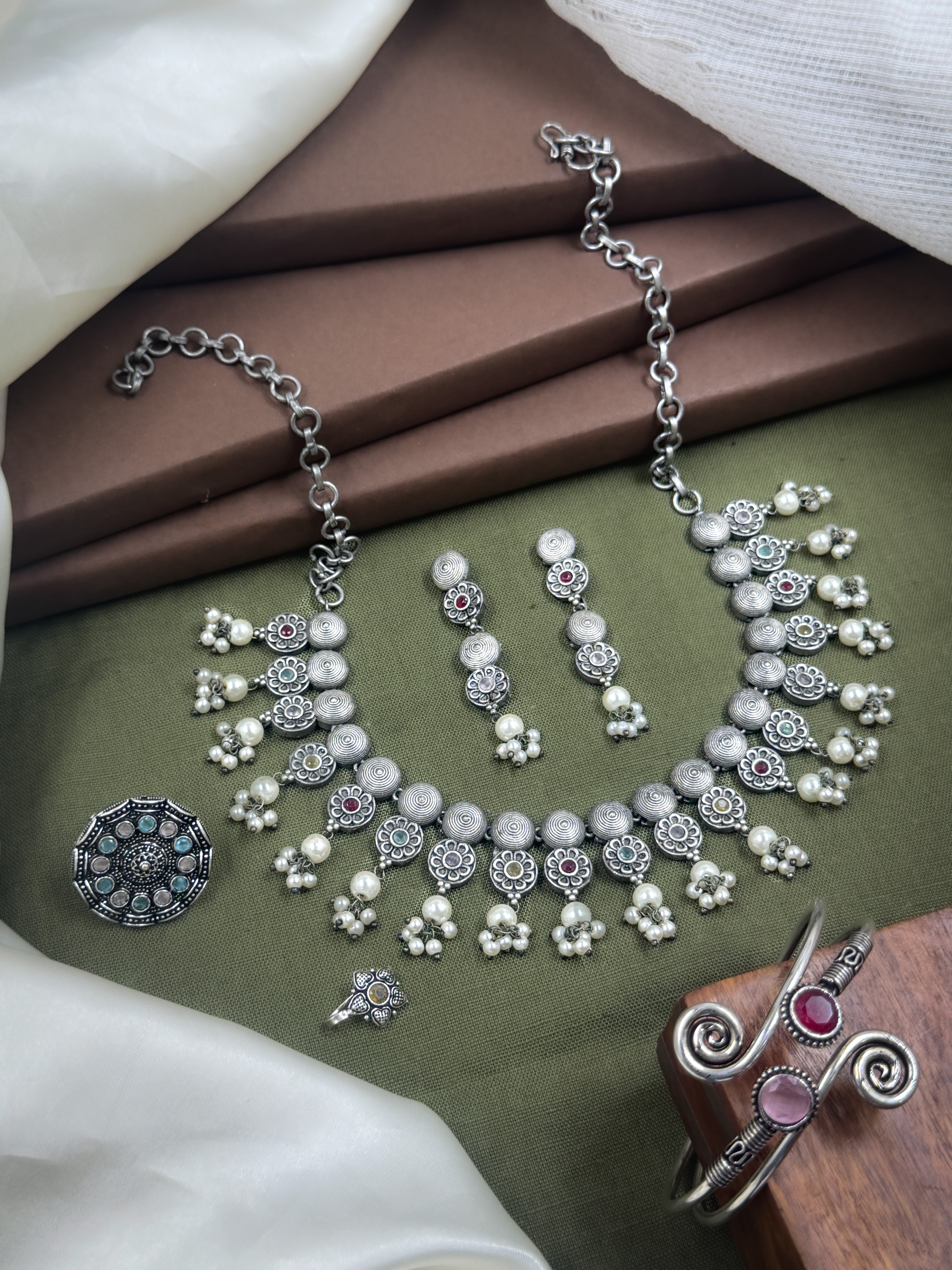 RASHMI STONE JEWELLERY SET COMBO