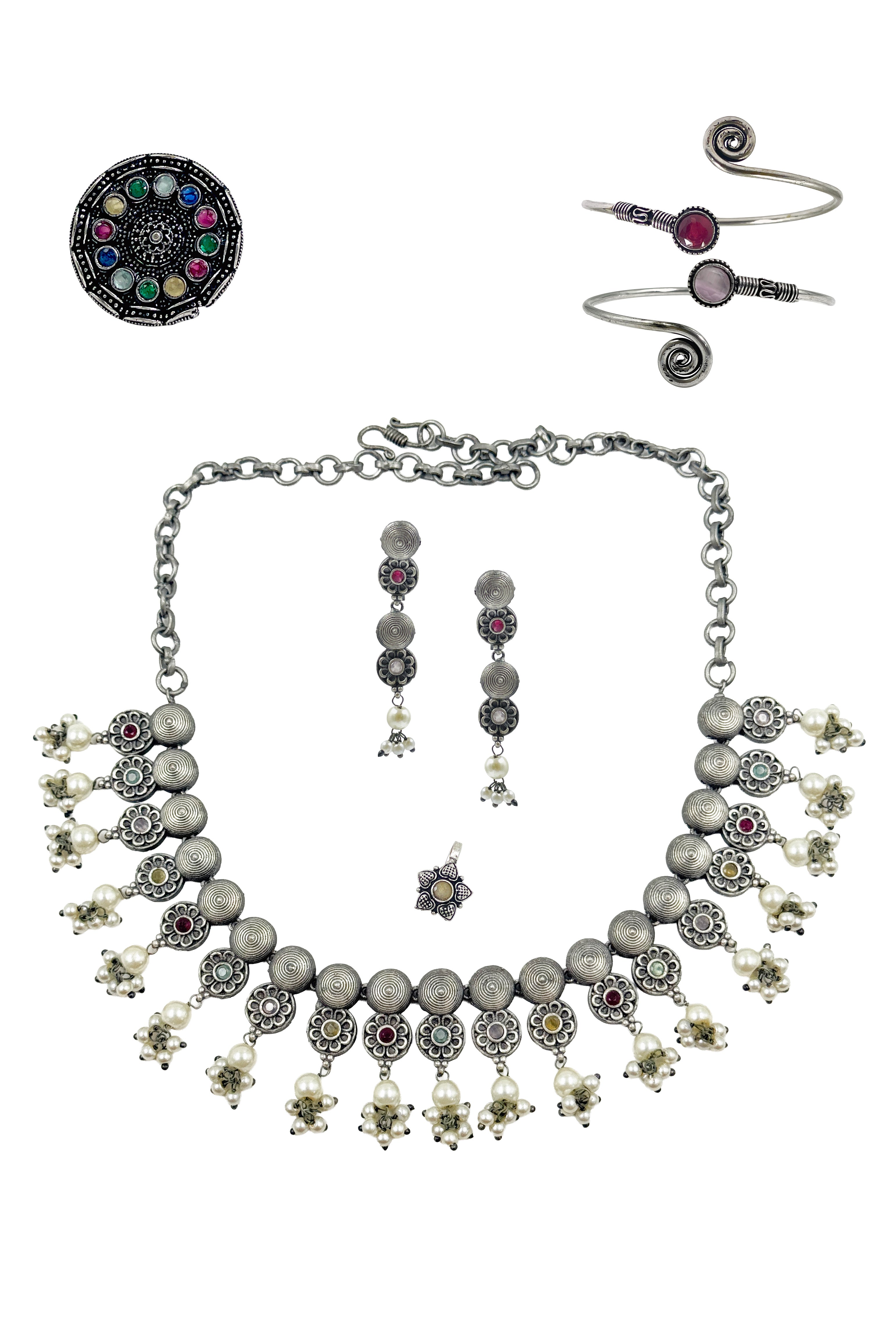 RASHMI STONE JEWELLERY SET COMBO