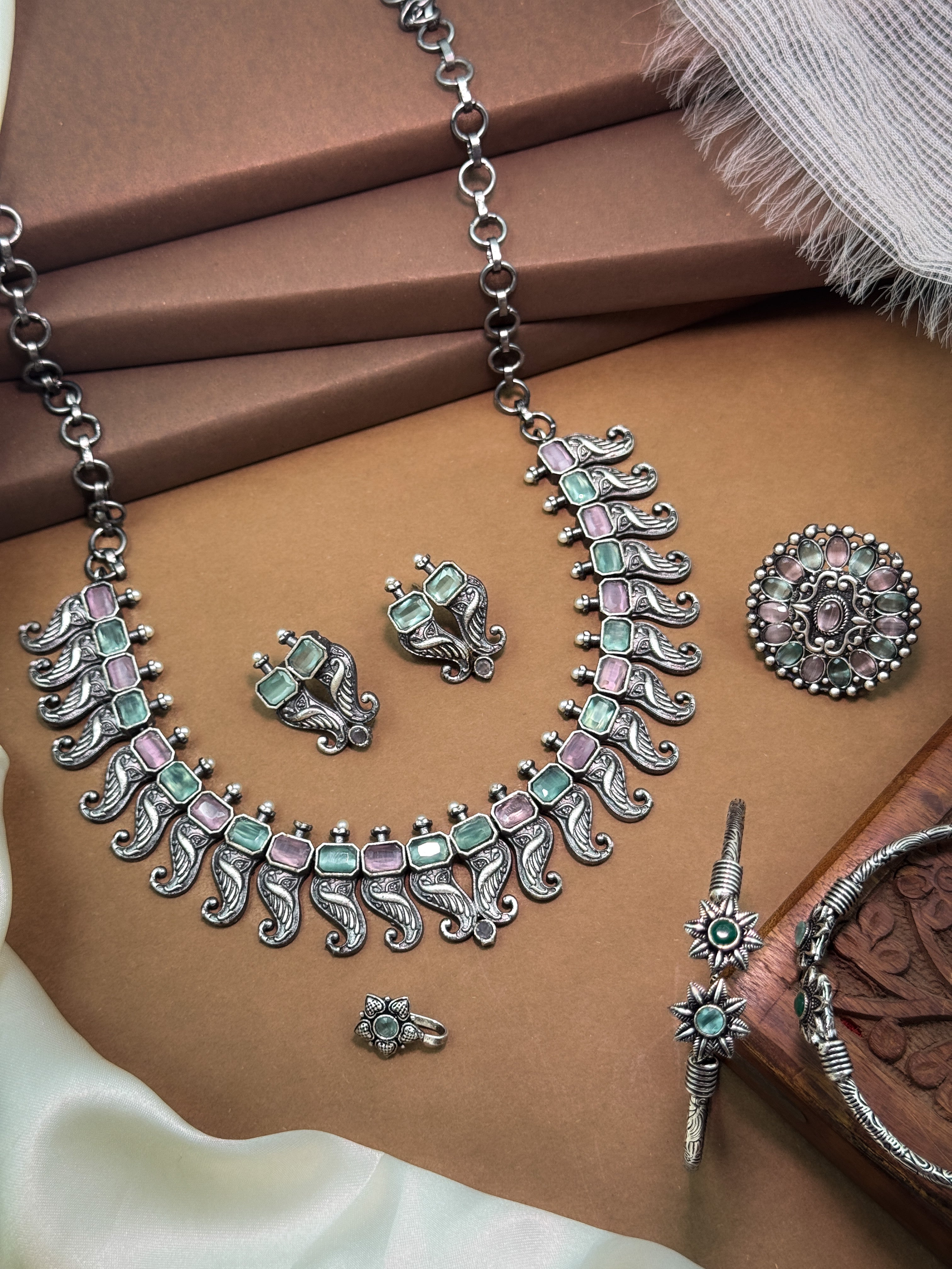 Tanvi Stone Jewellery Set Combo