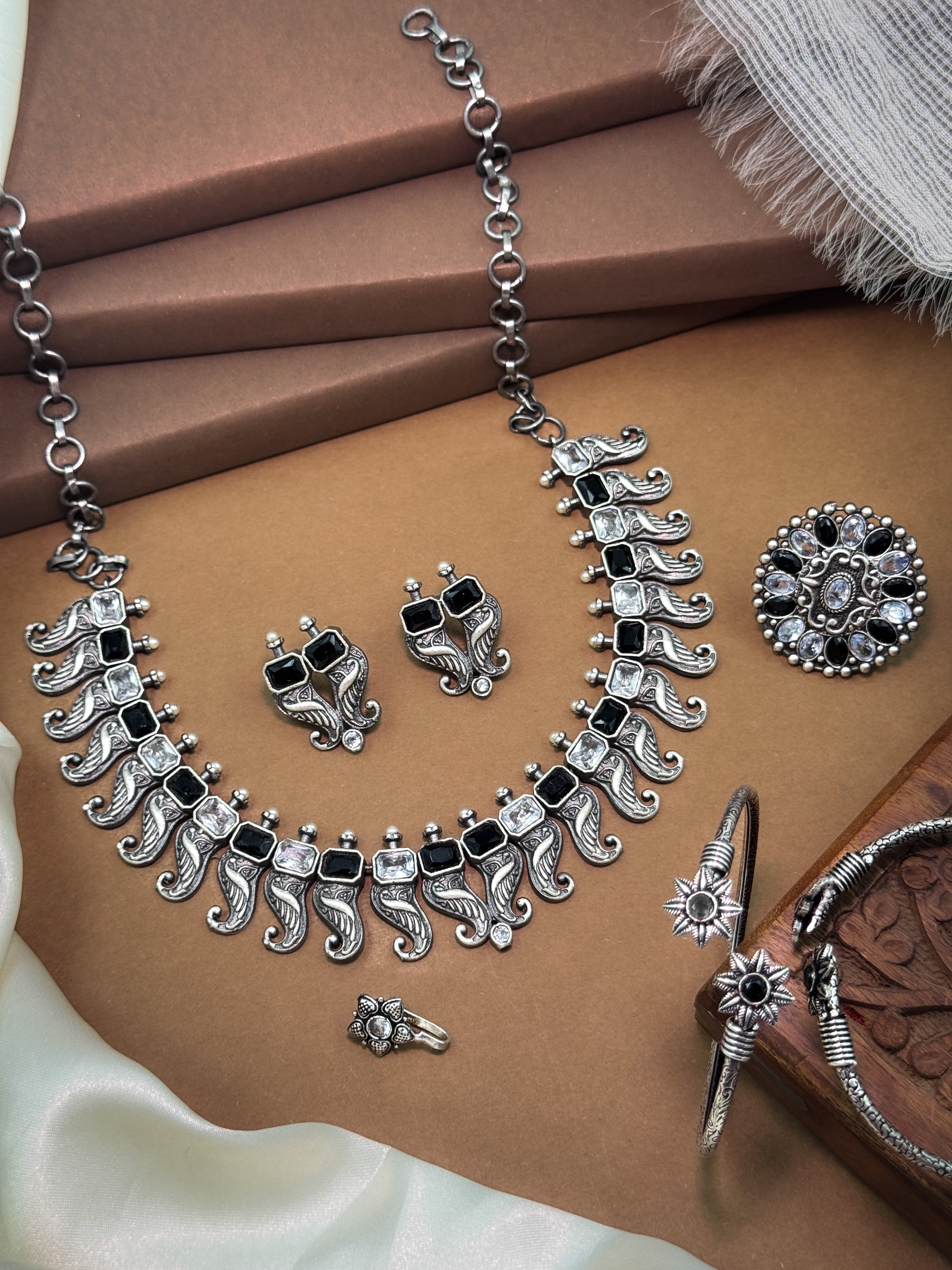 Tanvi Stone Jewellery Set Combo