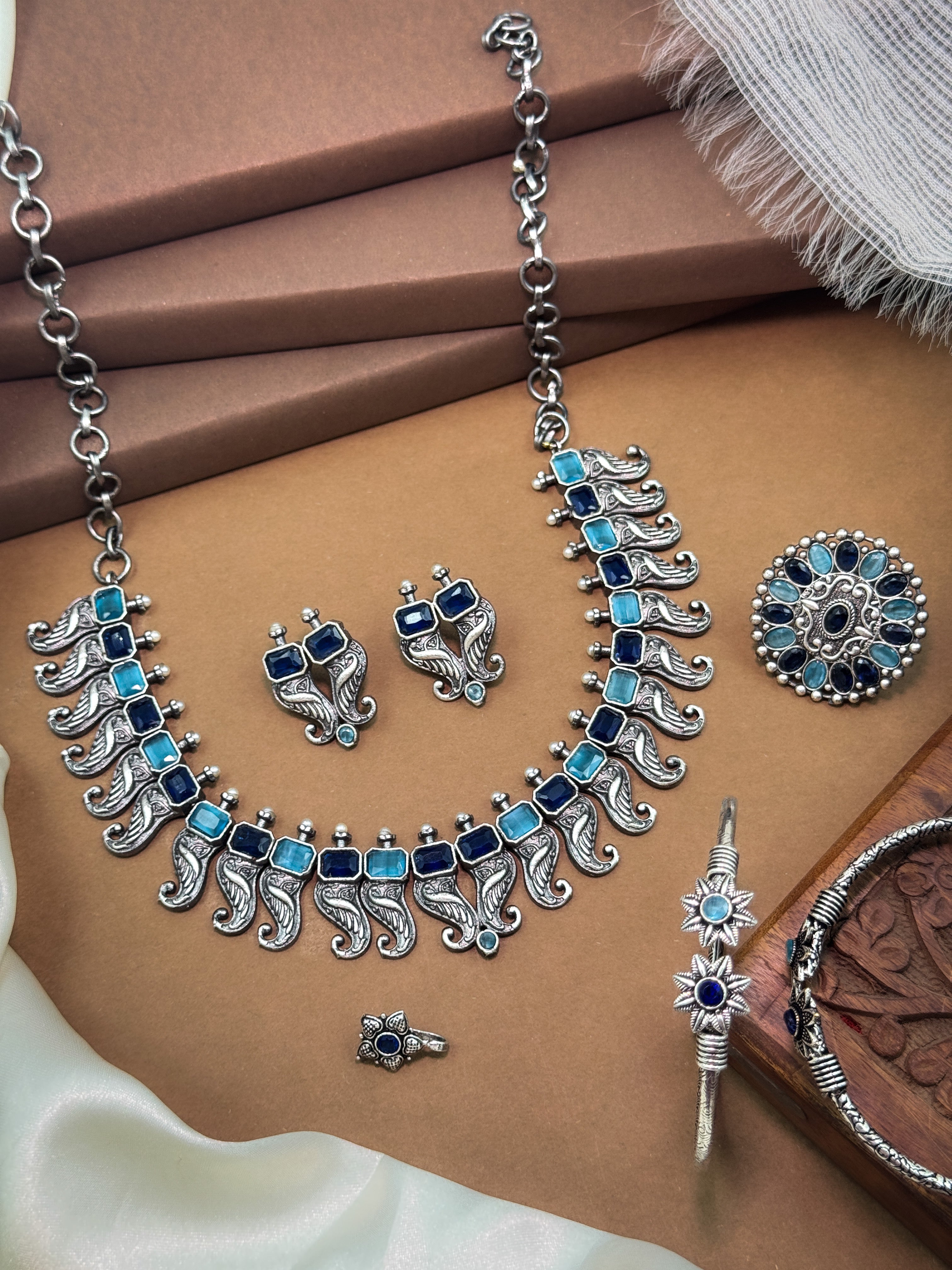 TANVI STONE JEWELLERY SET COMBO