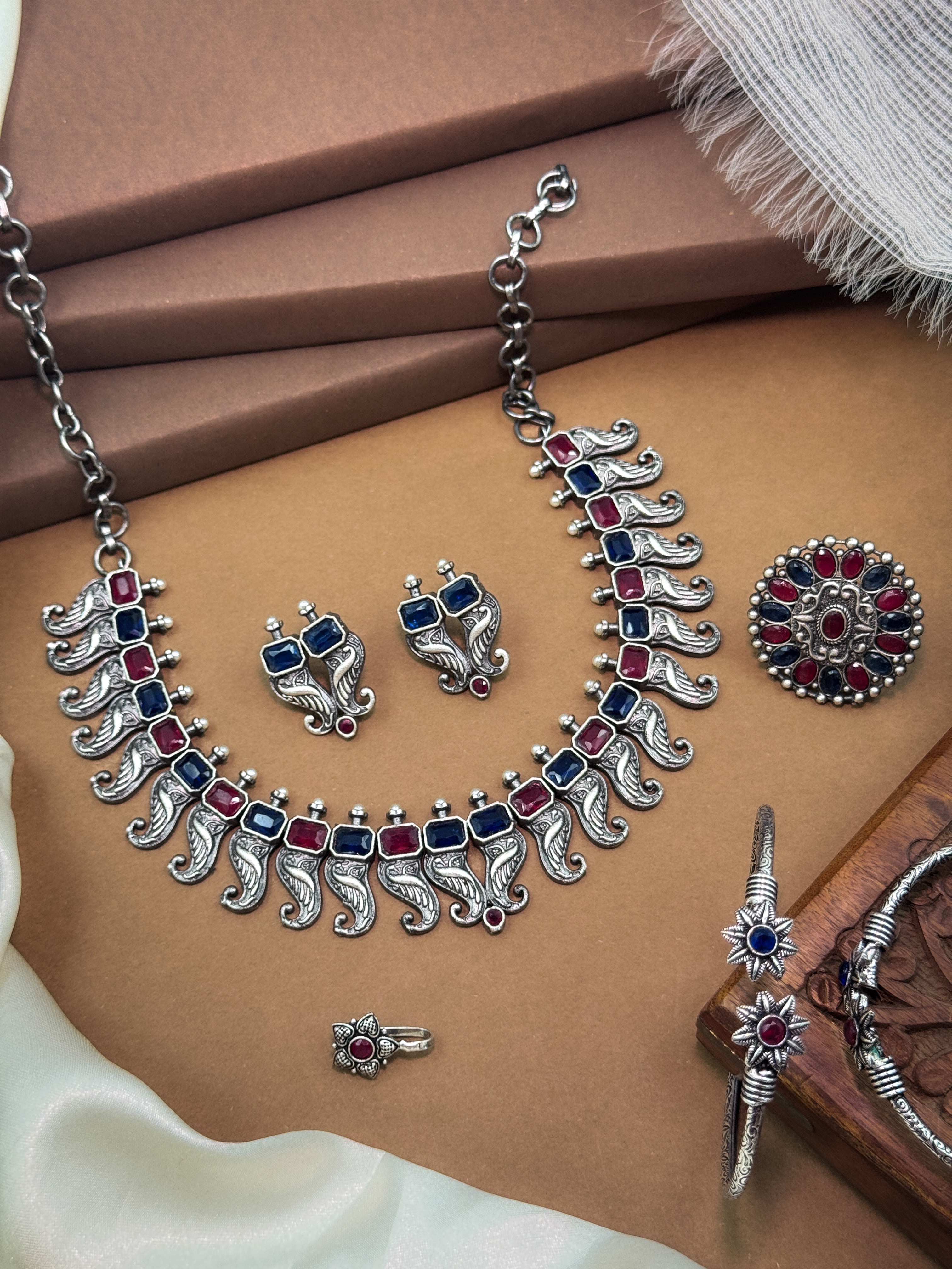 Tanvi Stone Jewellery Set Combo