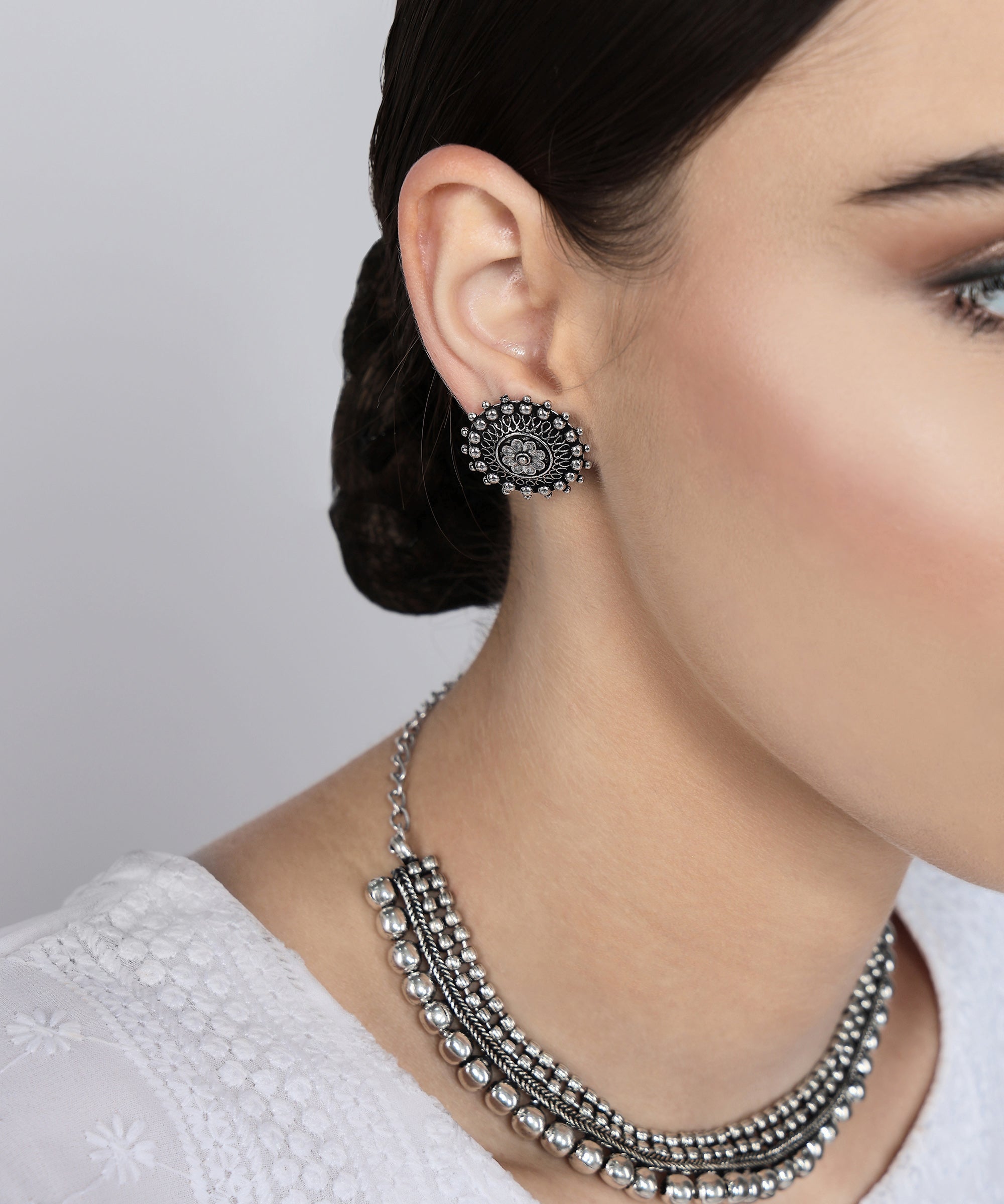 MEHAR SILVER OXIDISED JEWELLERY SET COMBO