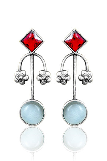 ZALAK OXIDISED STUD EARRINGS