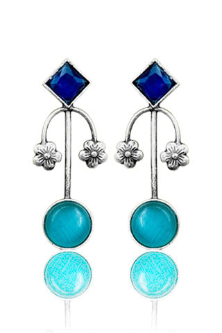 ZALAK OXIDISED STUD EARRINGS