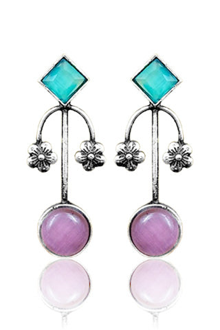 ZALAK OXIDISED STUD EARRINGS