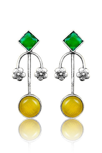 ZALAK OXIDISED STUD EARRINGS