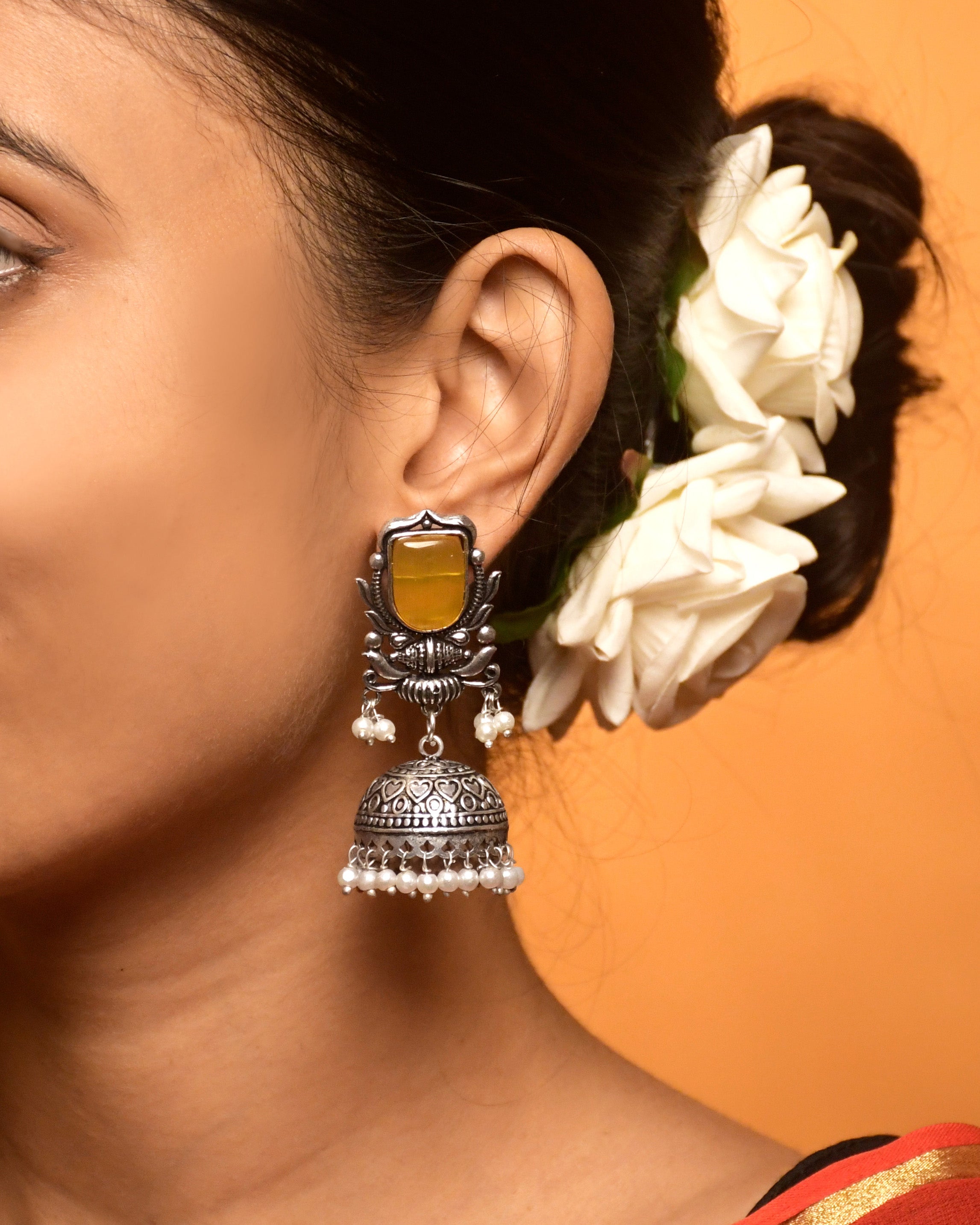 Ihana Oxidised Jhumka Earrings