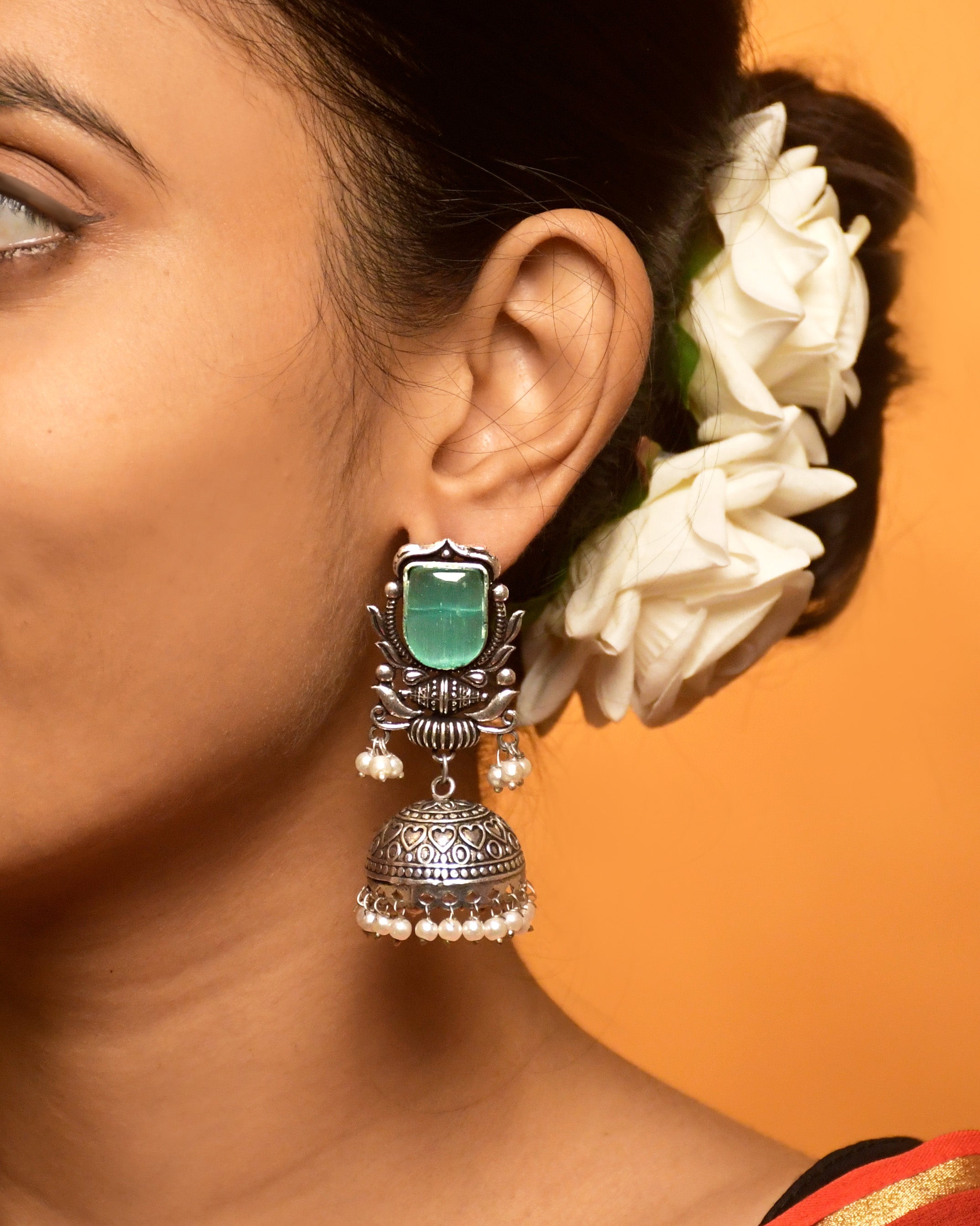 Ihana Oxidised Jhumka Earrings