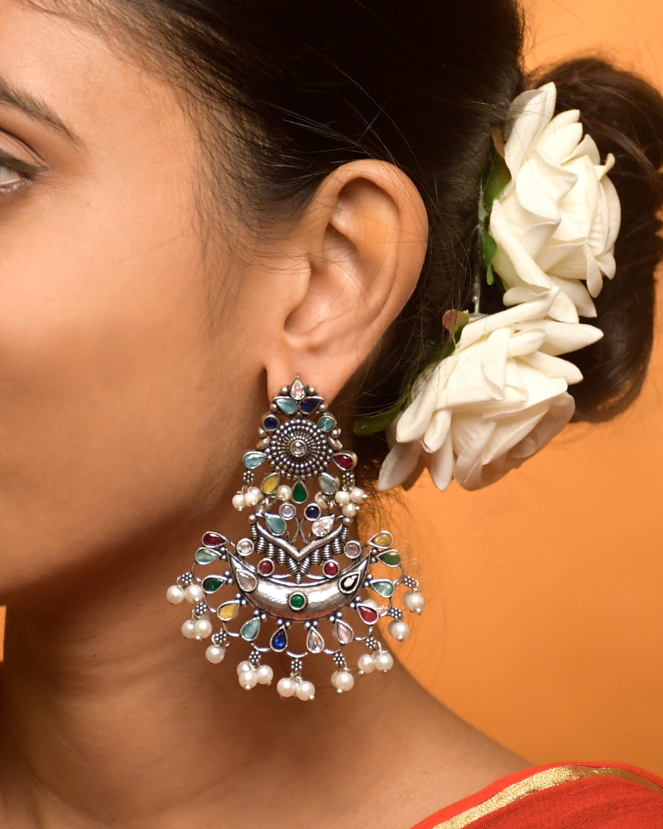 ANIKA OXIDISED DANGLER EARRINGS