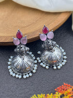 Load image into Gallery viewer, Jevika Jhumka Stone Earrings