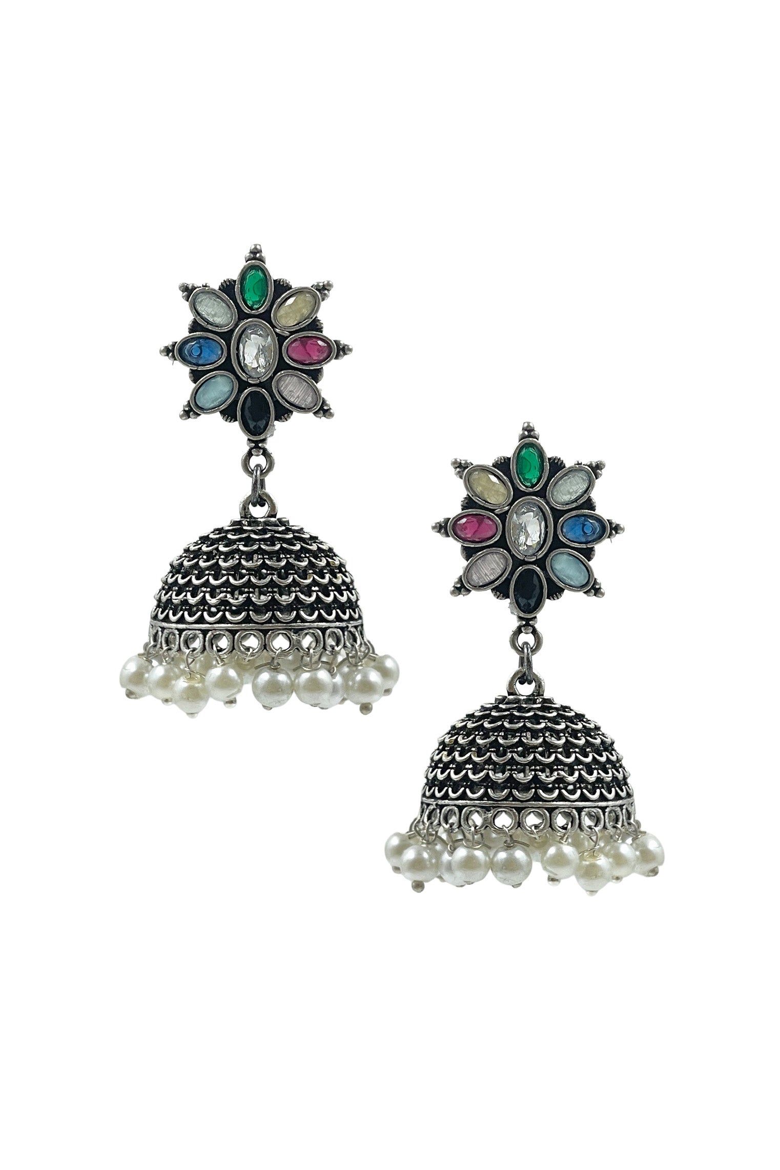 KHUSHI OXIDISED JHUMKA EARRINGS