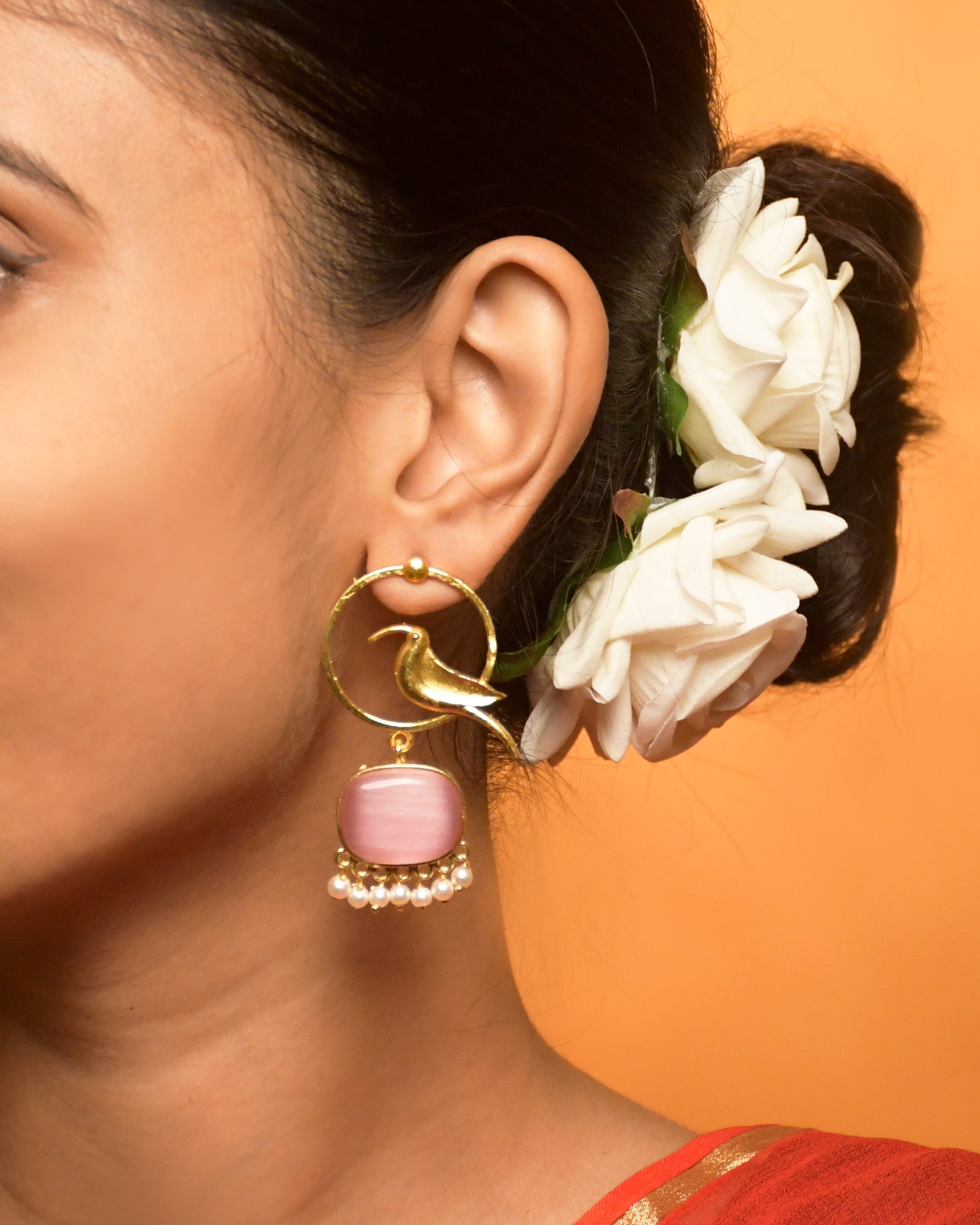 PARROT DANGLER GOLDEN EARRINGS