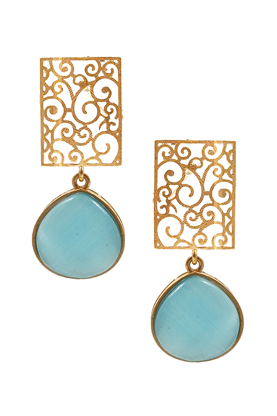 Mihira Golden Stone Earrings