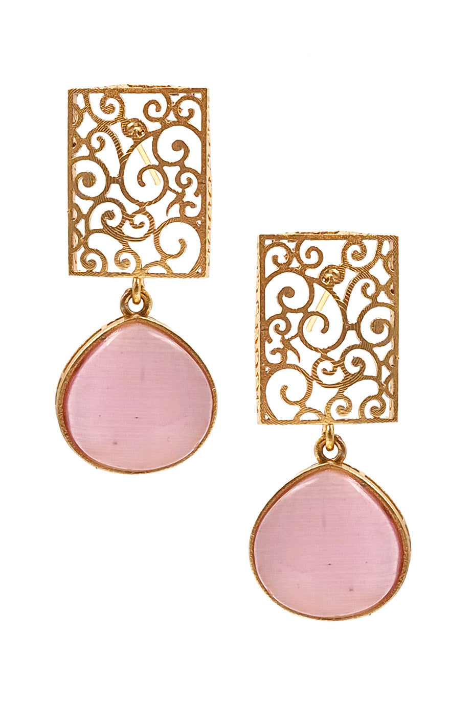 Mihira Golden Stone Earrings