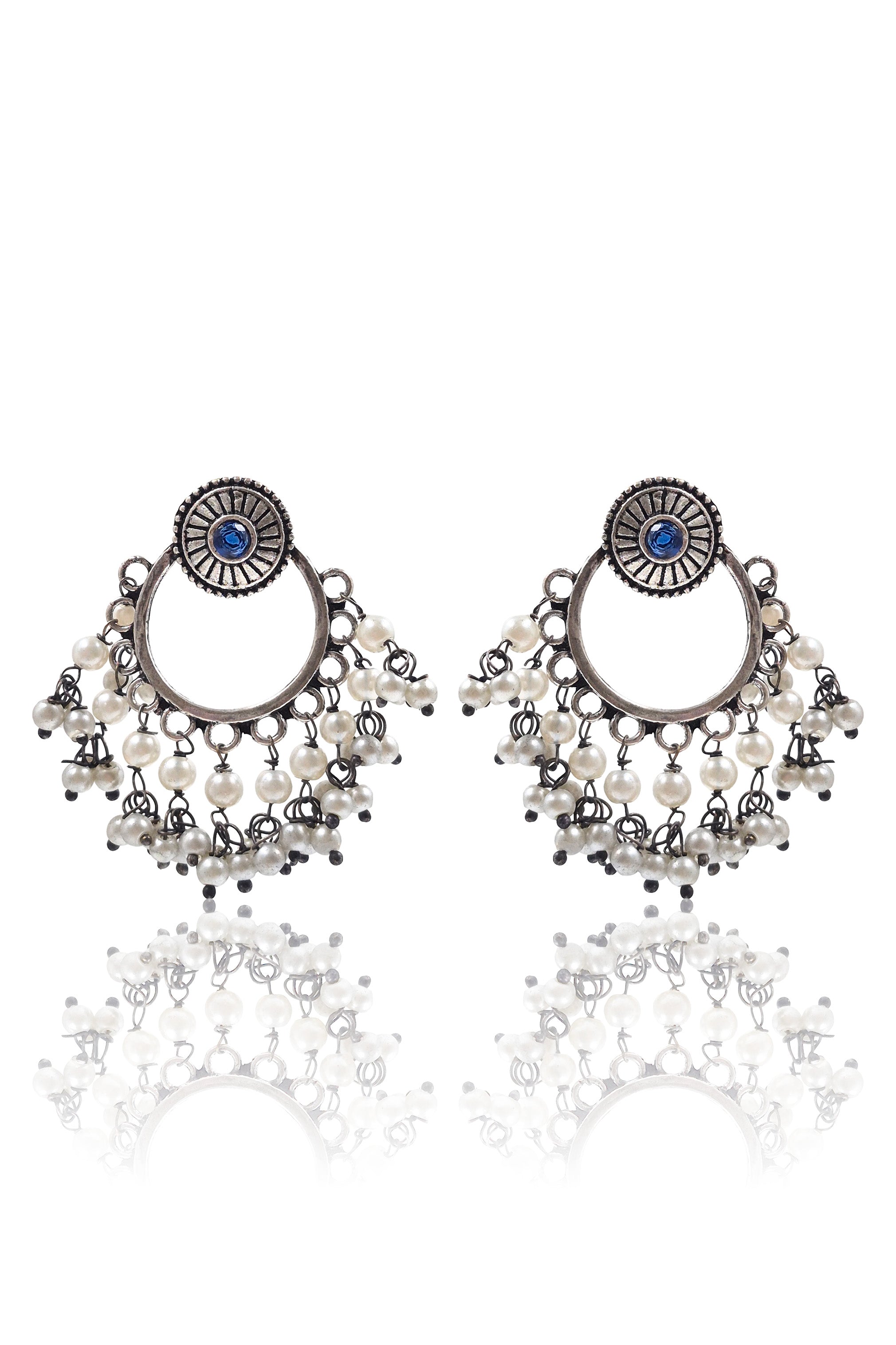PARI OXIDISED DANGLER EARRINGS