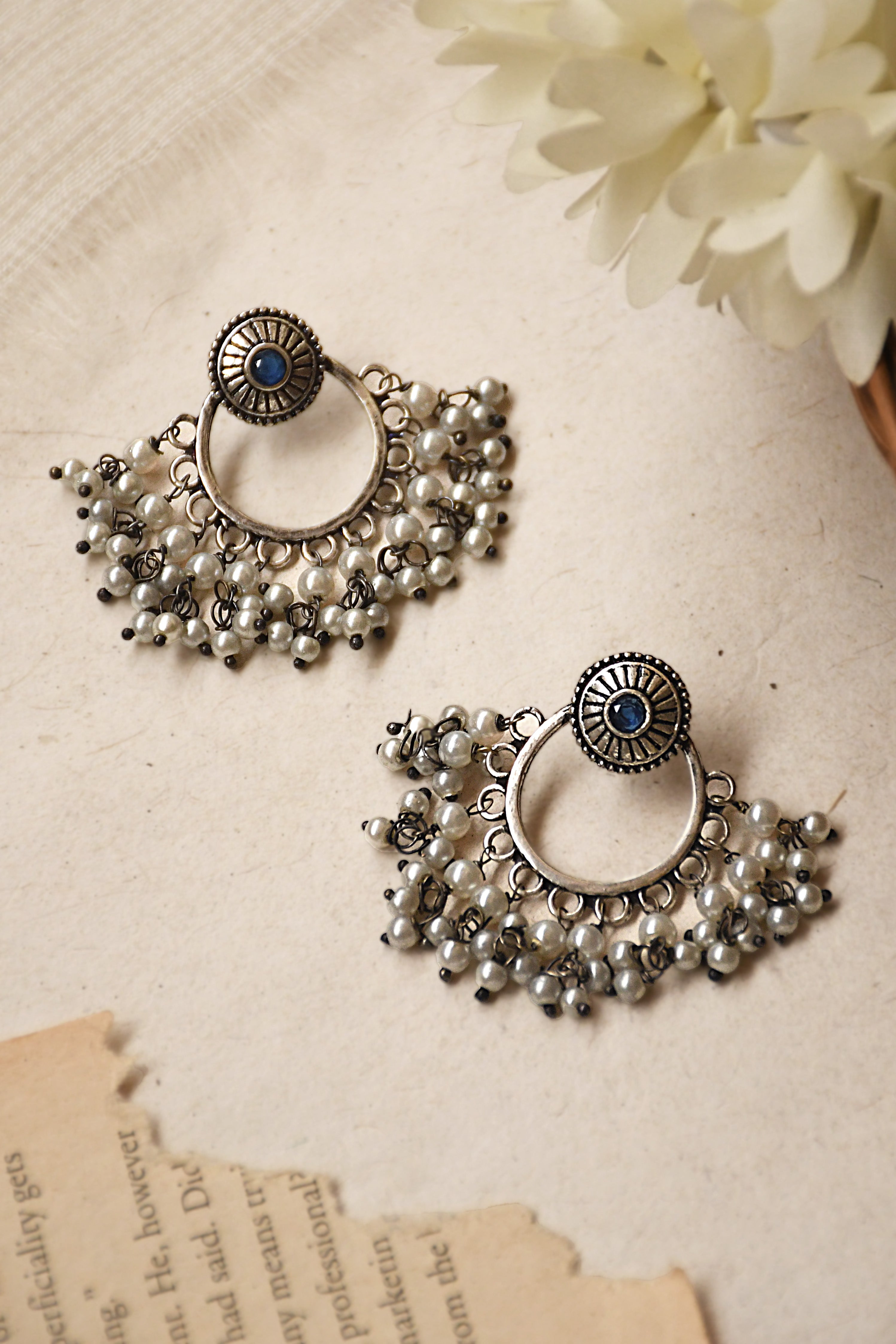 PARI OXIDISED DANGLER EARRINGS