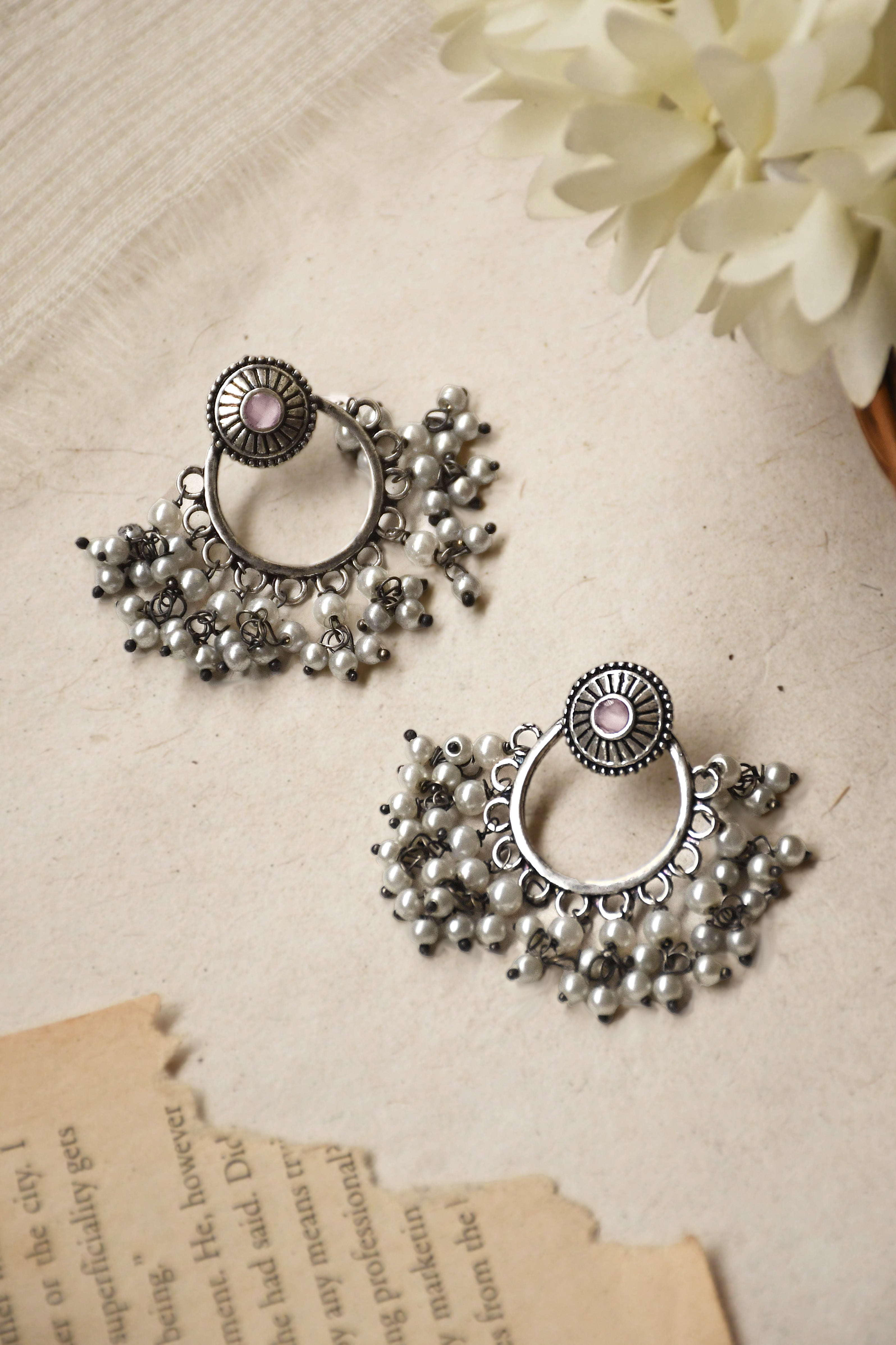 PARI OXIDISED DANGLER EARRINGS