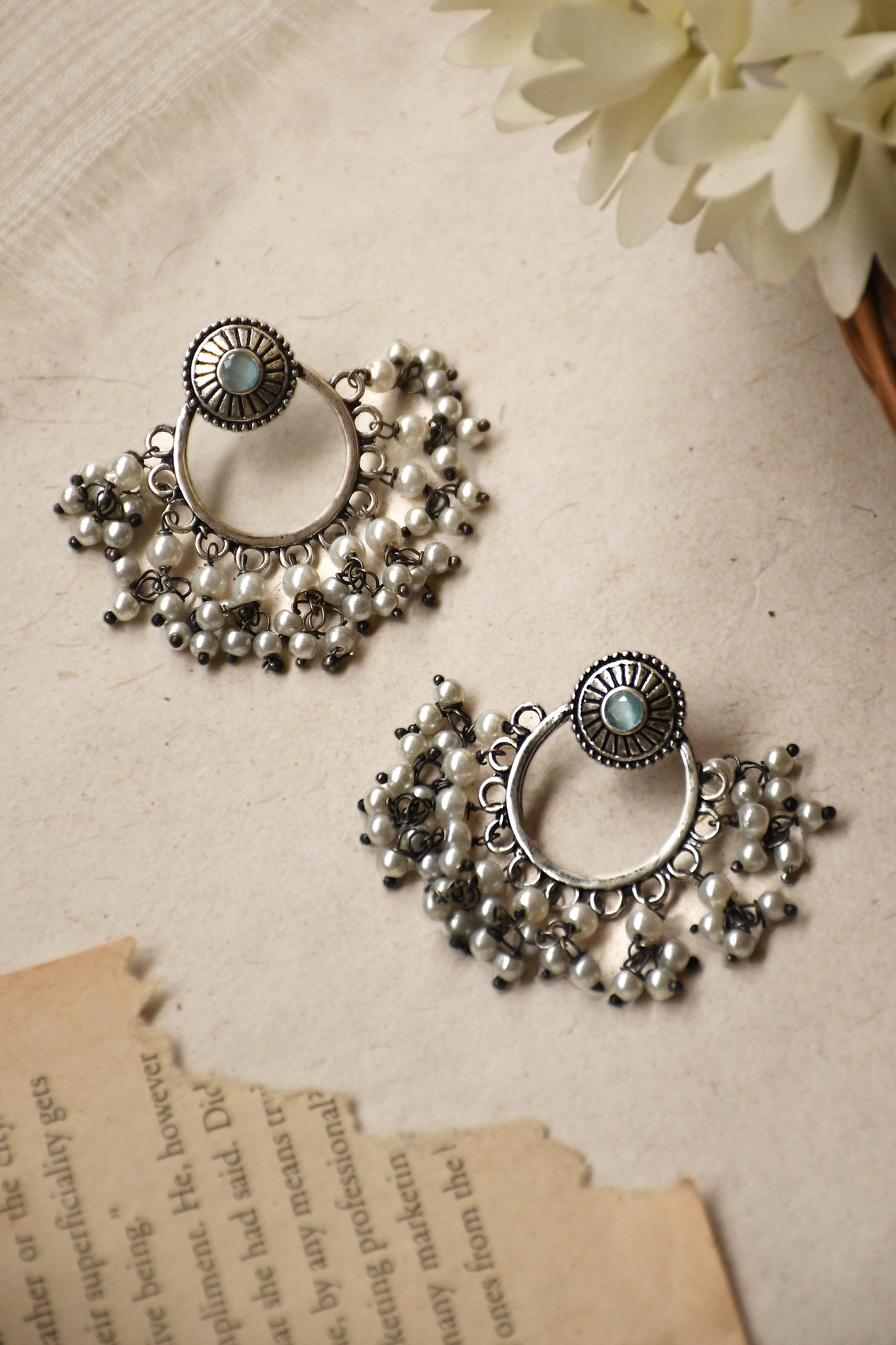 PARI OXIDISED DANGLER EARRINGS