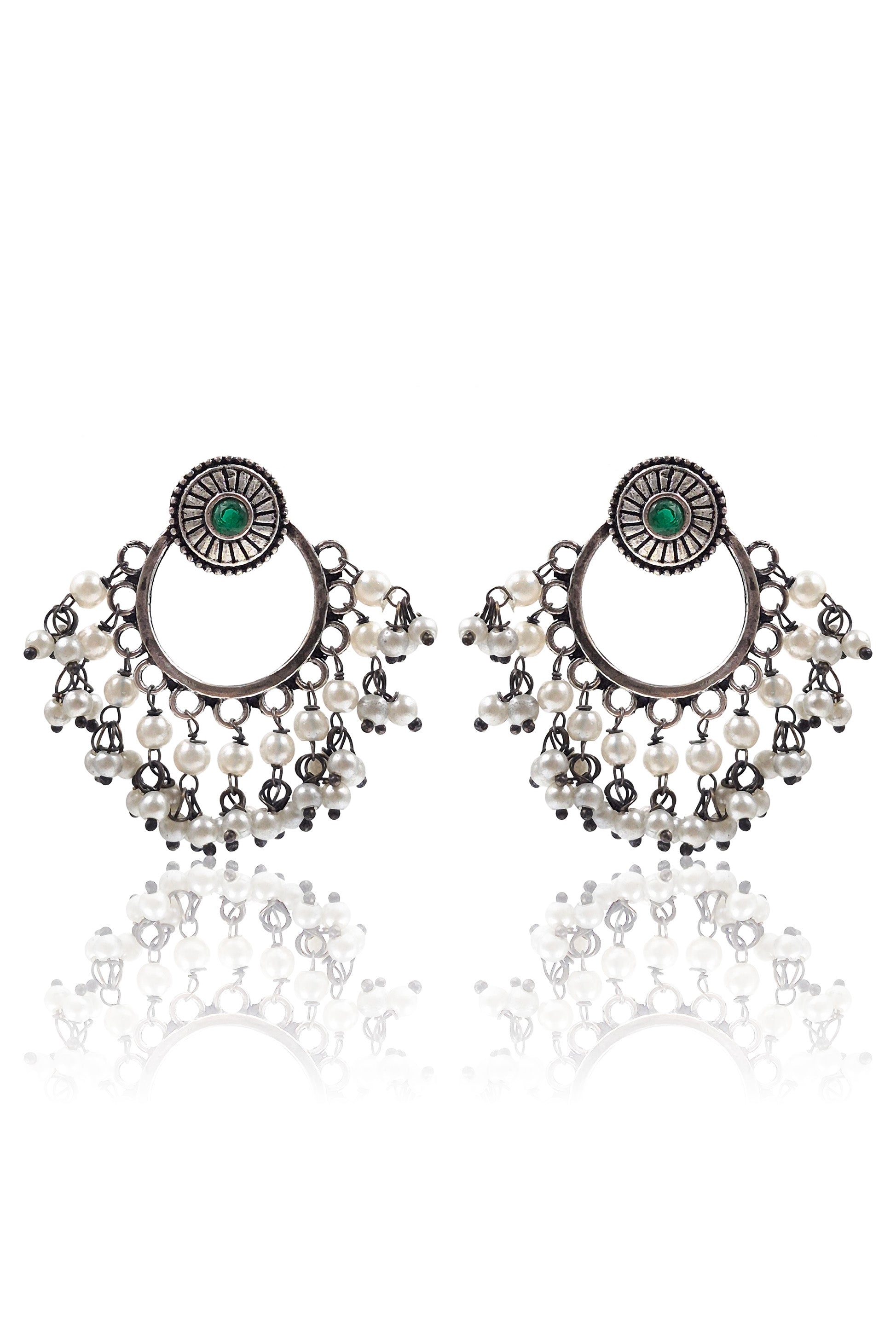 PARI OXIDISED DANGLER EARRINGS