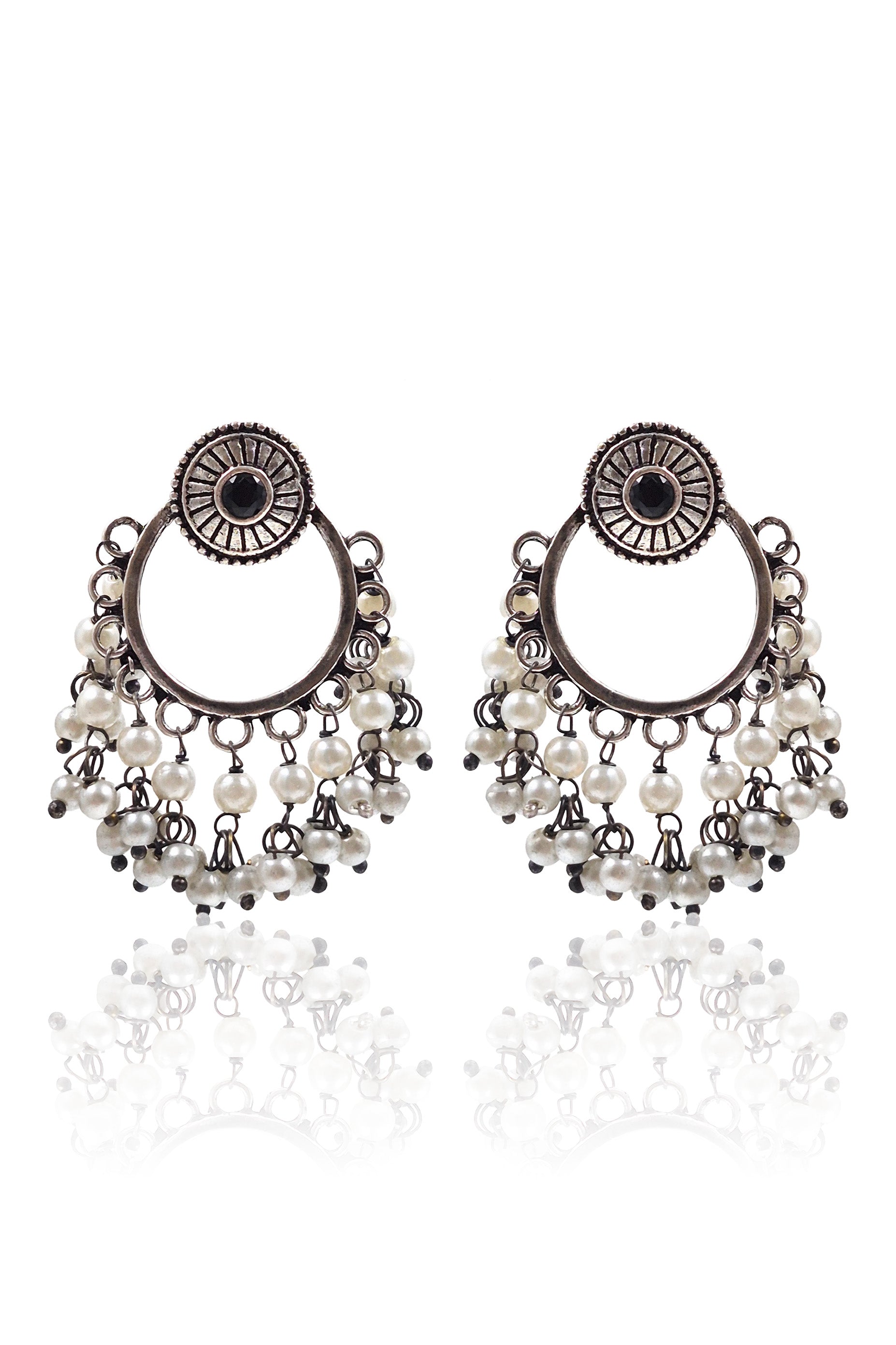 PARI OXIDISED DANGLER EARRINGS
