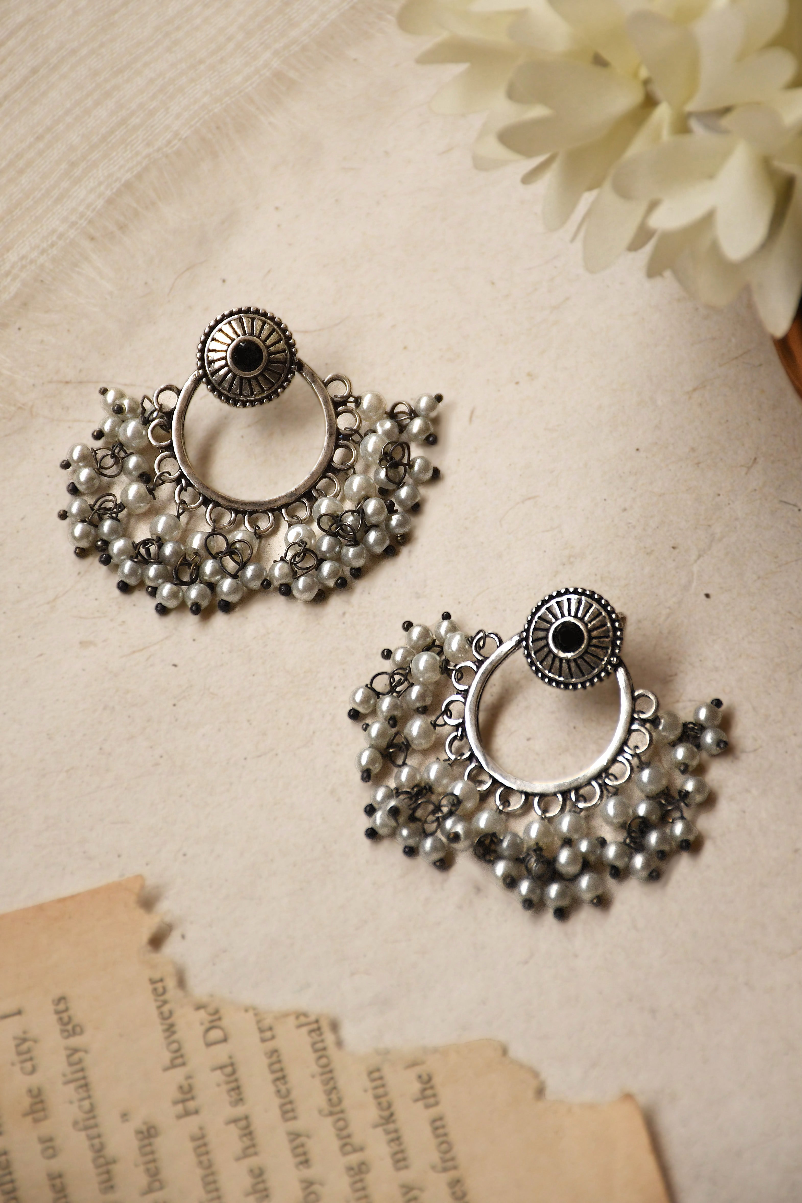 PARI OXIDISED DANGLER EARRINGS