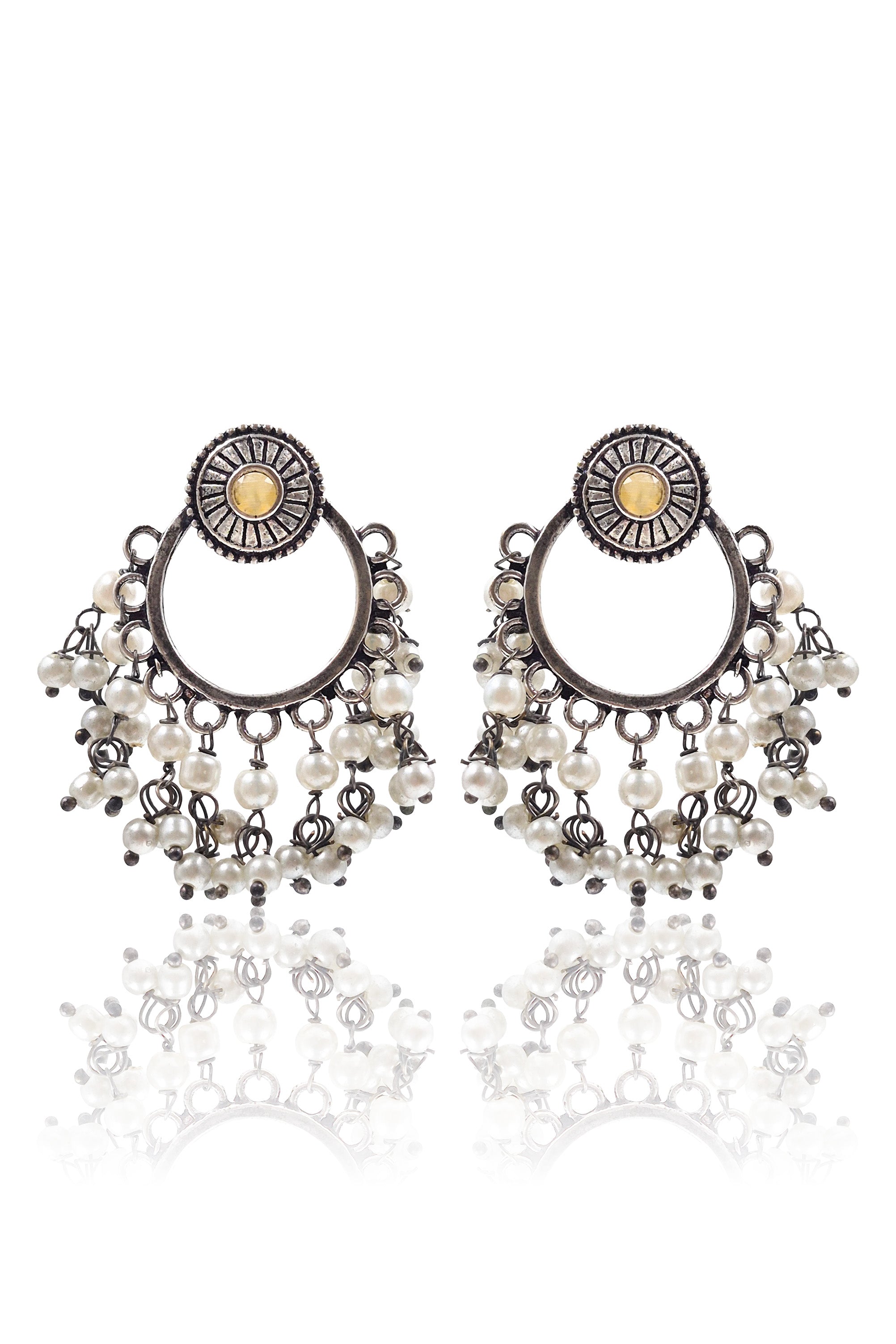 PARI OXIDISED DANGLER EARRINGS