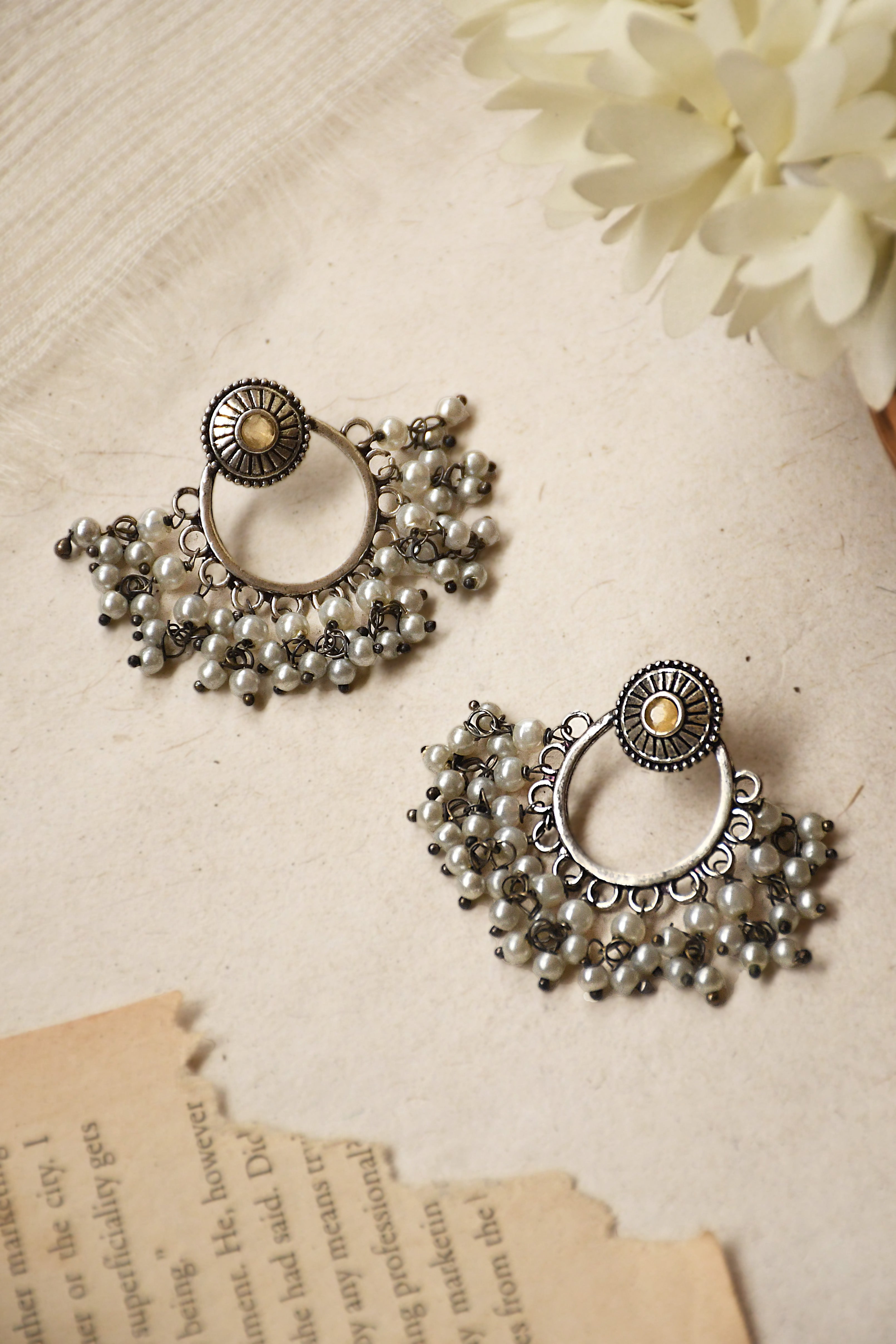 PARI OXIDISED DANGLER EARRINGS