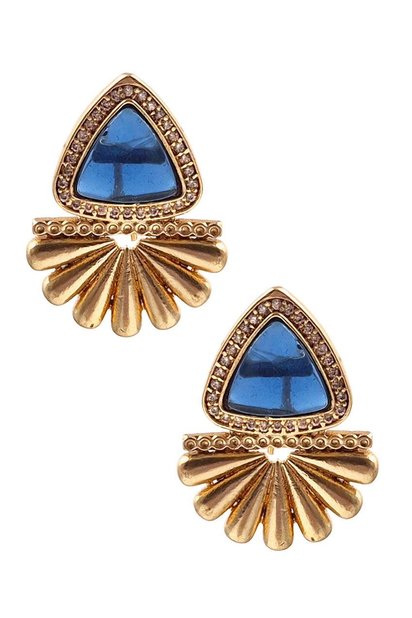 ROSEGOLD TRISPARK STONE STUD EARRINGS