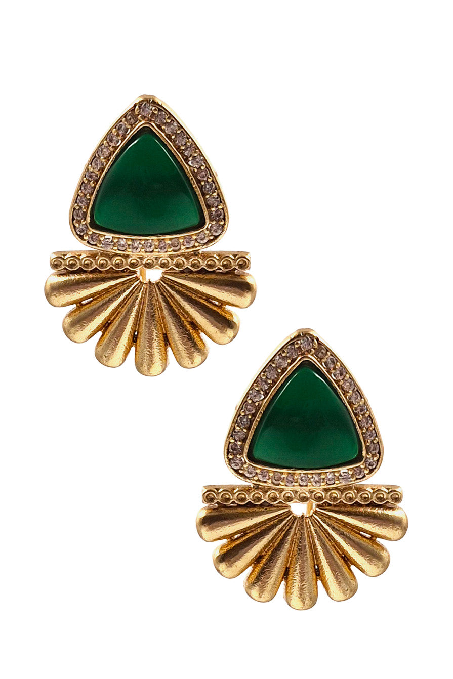 ROSEGOLD TRISPARK STONE STUD EARRINGS