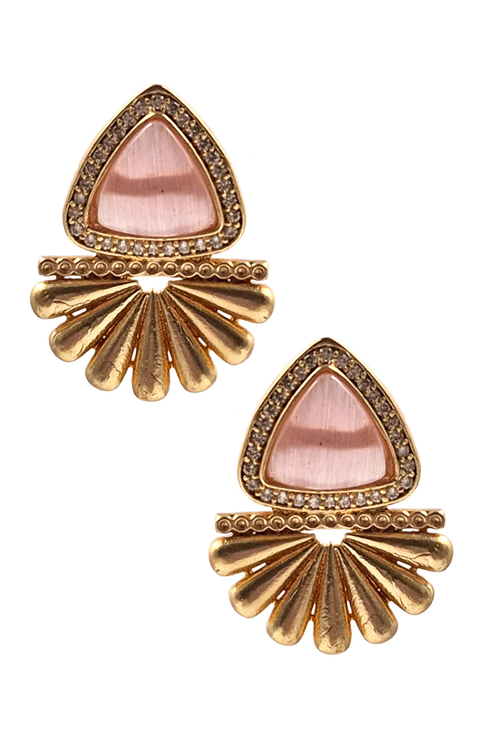 ROSEGOLD TRISPARK STONE STUD EARRINGS