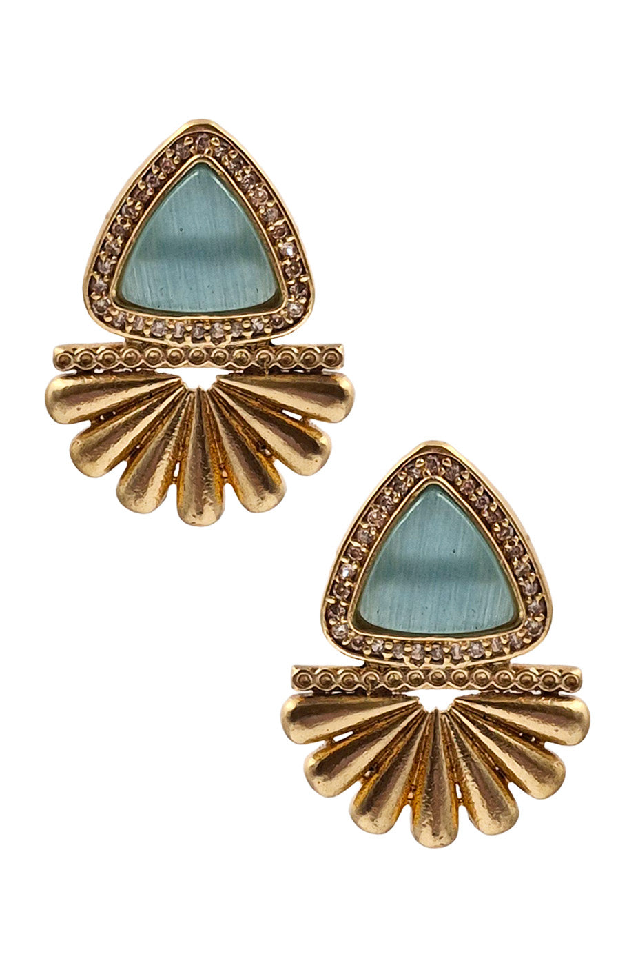 ROSEGOLD TRISPARK STONE STUD EARRINGS