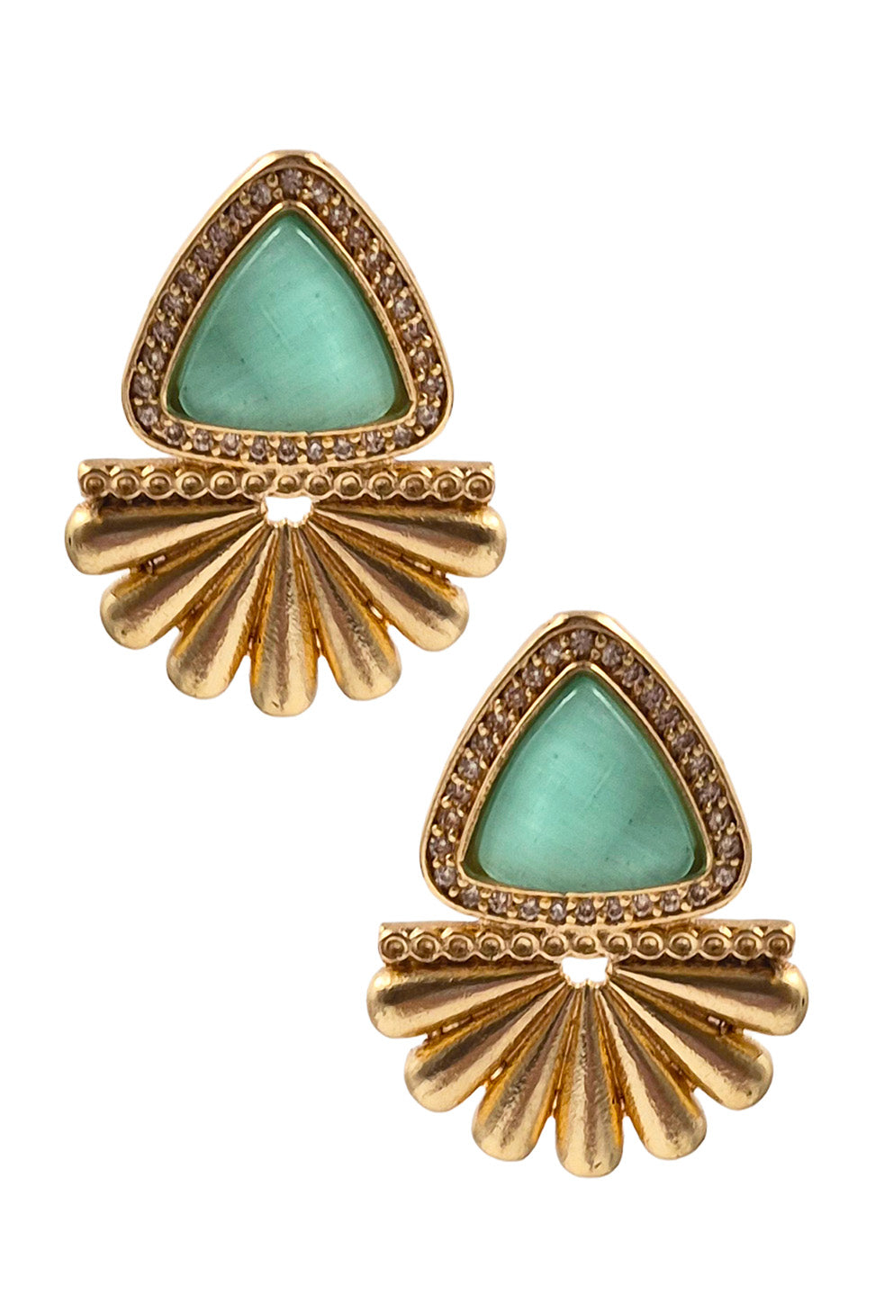 ROSEGOLD TRISPARK STONE STUD EARRINGS