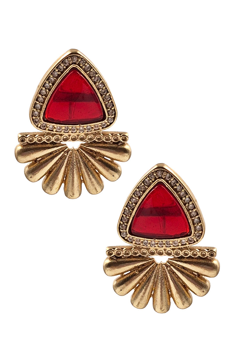 ROSEGOLD TRISPARK STONE STUD EARRINGS