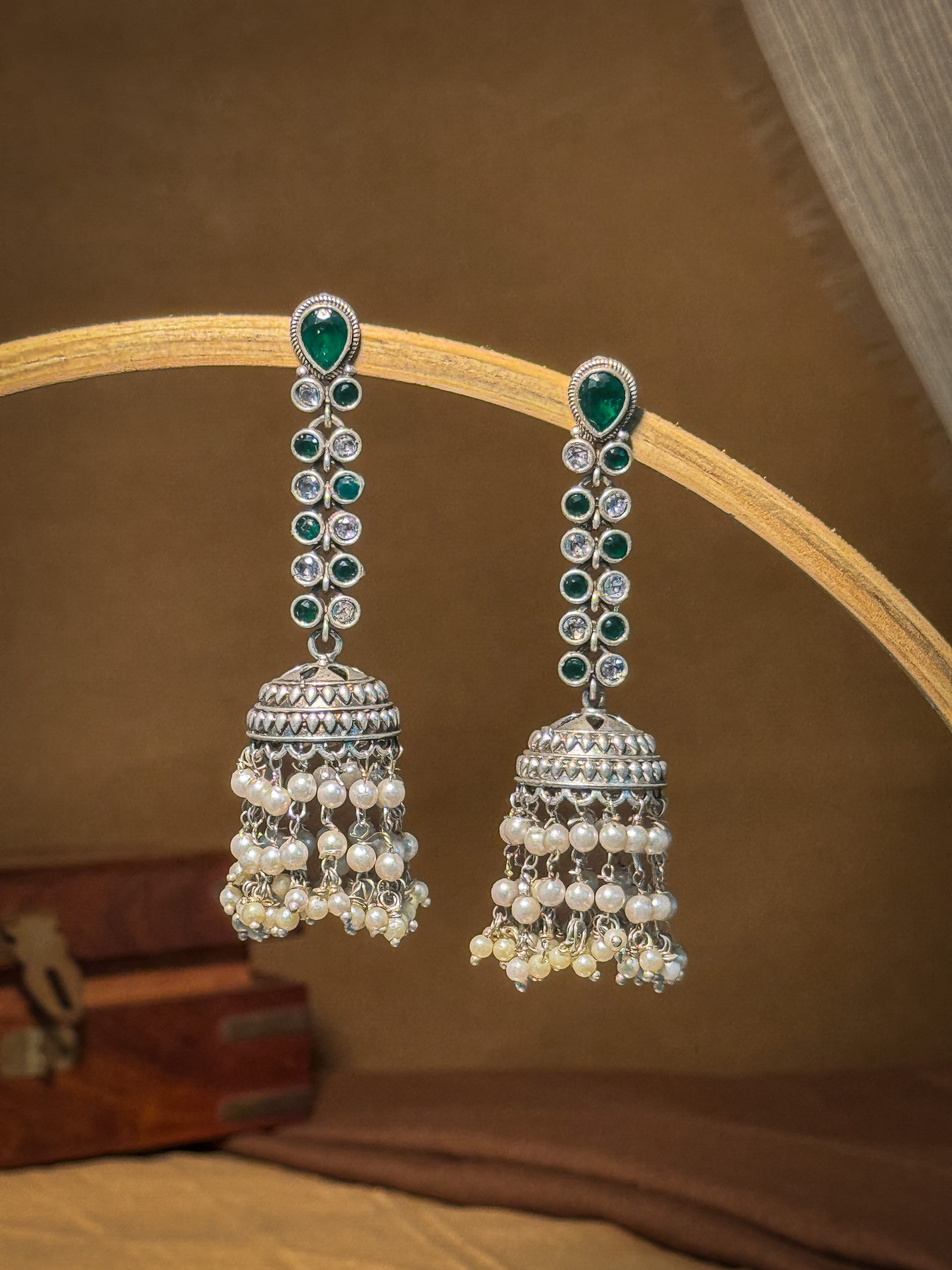 Sia Stone Jhumka Earrings