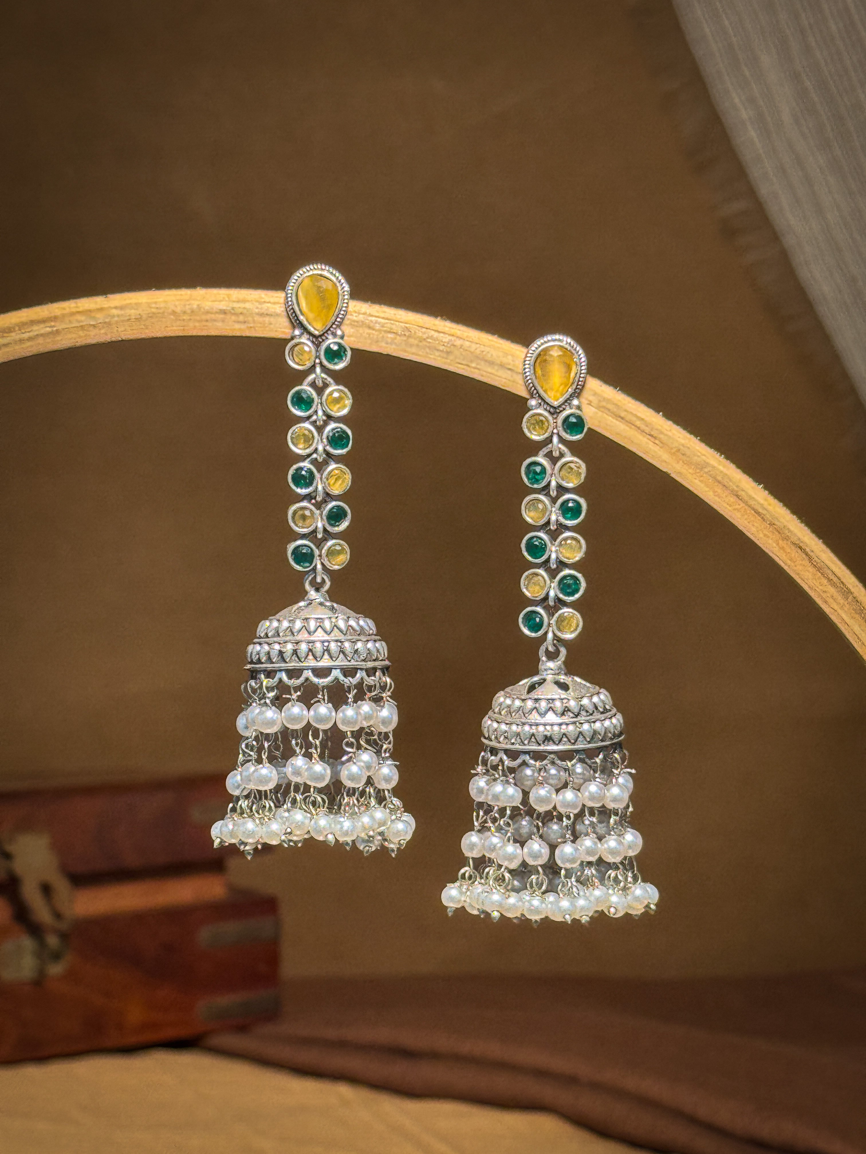 Sia Stone Jhumka Earrings