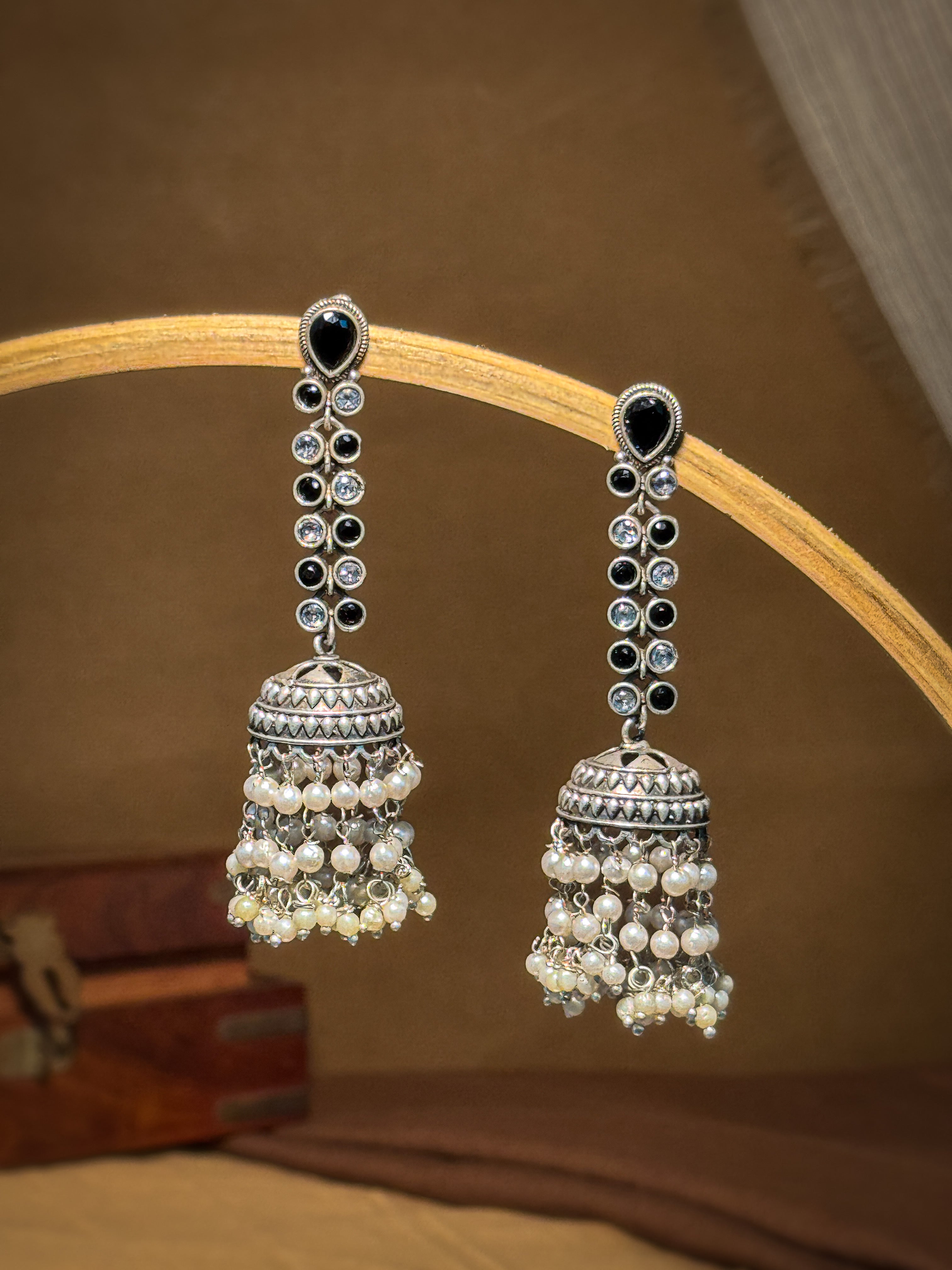 Sia Stone Jhumka Earrings