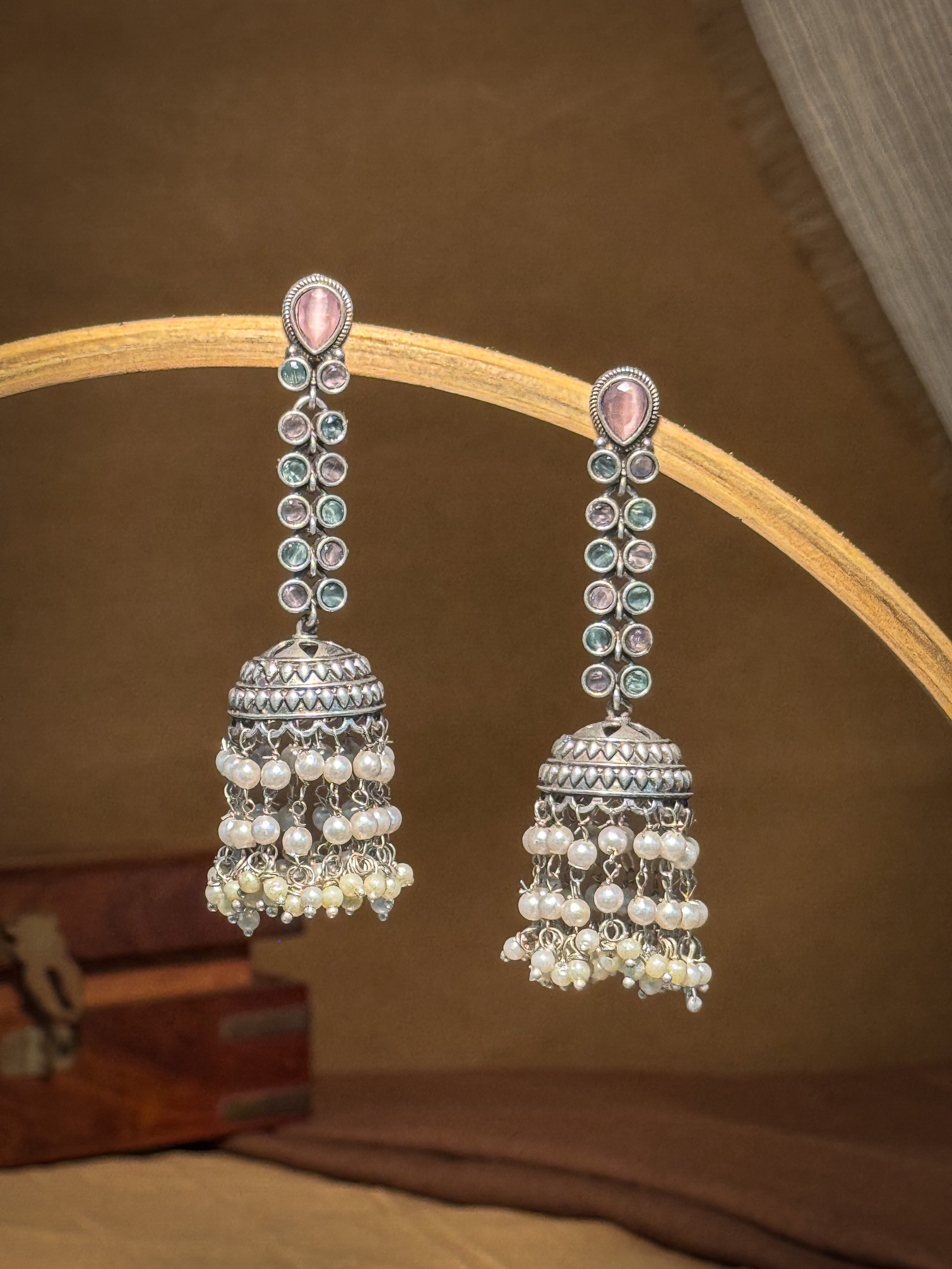 Sia Stone Jhumka Earrings