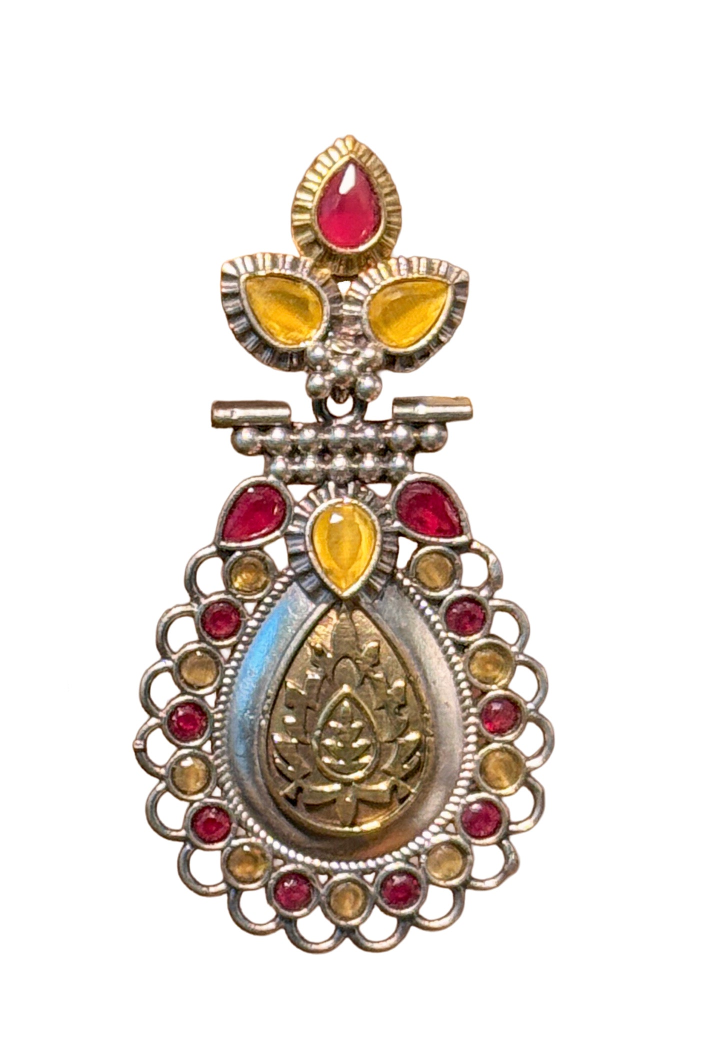 REGAL BLOOM DUALTONE STONE EARRINGS